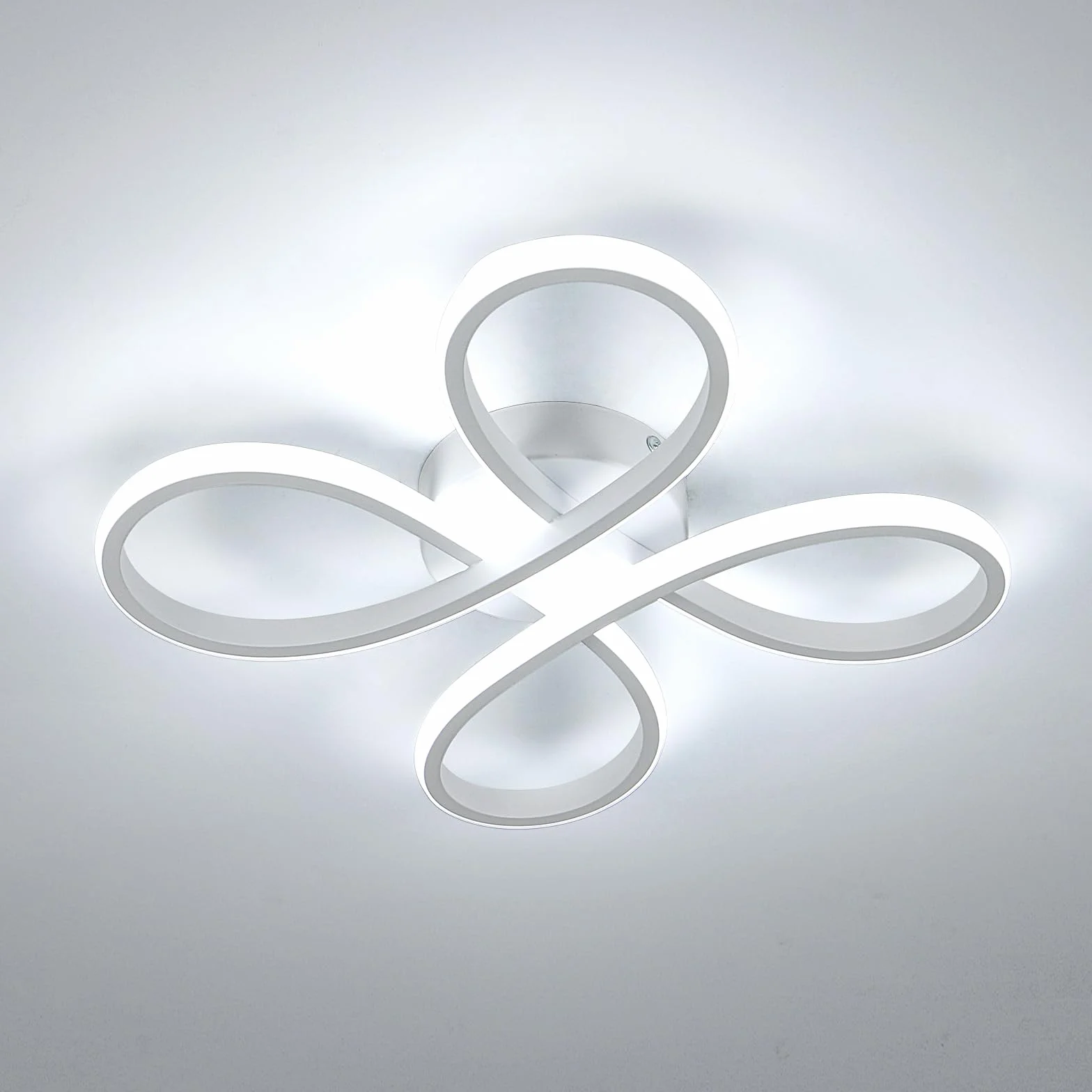 Comely lampa sufitowa LED, 30W 3400lm 30cm nowoczesna biała lampa sufitowa do sypialni, salonu, kuchni, 6500K zimny biały, biały