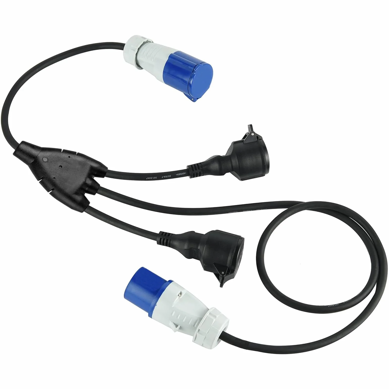 Przedłużacz CEE do przyczep kempingowych H07RN-F 3G1,5 mm 2 gniazda Schuko 1 przemysłowy