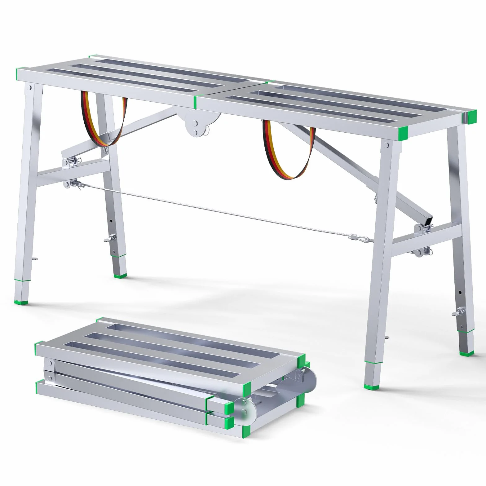 Aluminiowa platforma robocza z regulacją wysokości, składana platforma robocza do domu i warsztatu, garażu i na plac budowy, do 180 kg (120 cm)