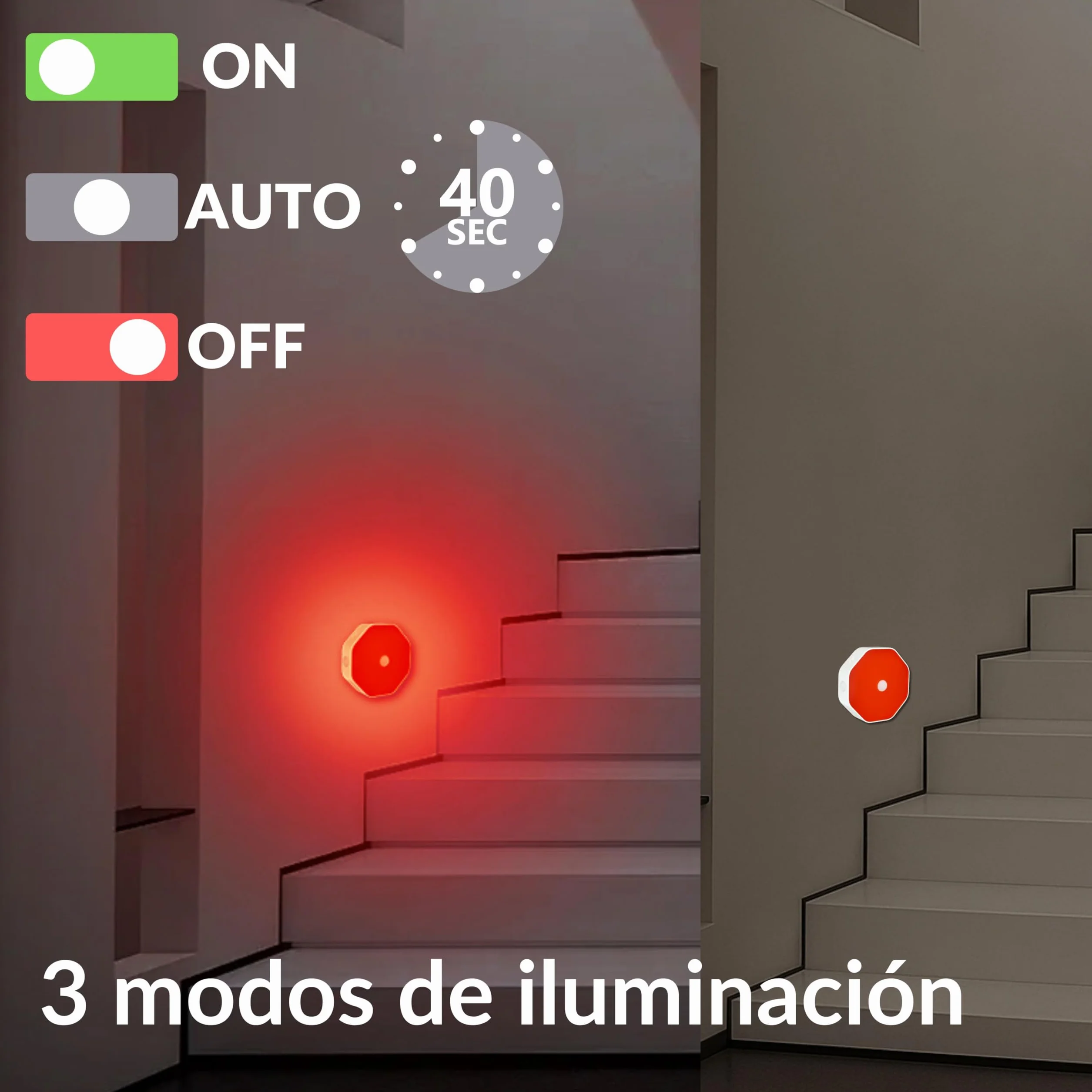 Toys4Boys Czerwona lampka nocna z czujnikiem ruchu, magnetyczna lampa LED, idealna jako lampka do czytania z baterią 1000 mAh, ładowalna przez USB-C, możliwość ściemniania, do pokoju dziecięcego lub