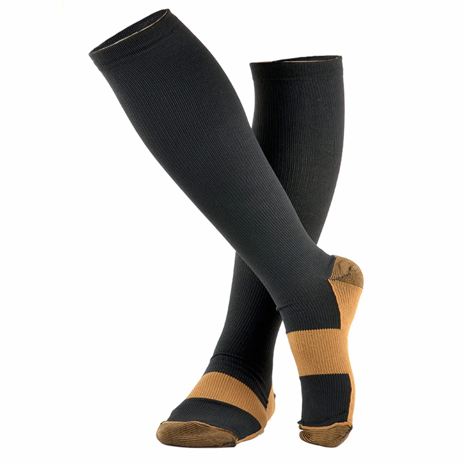 Miedziane Skarpety Uciskowe dla Kobiet i Mężczyzn Skarpetki dla Diabetyków Poprawiają Krążenie Zmniejszają Obrzęki Nylon L/XL