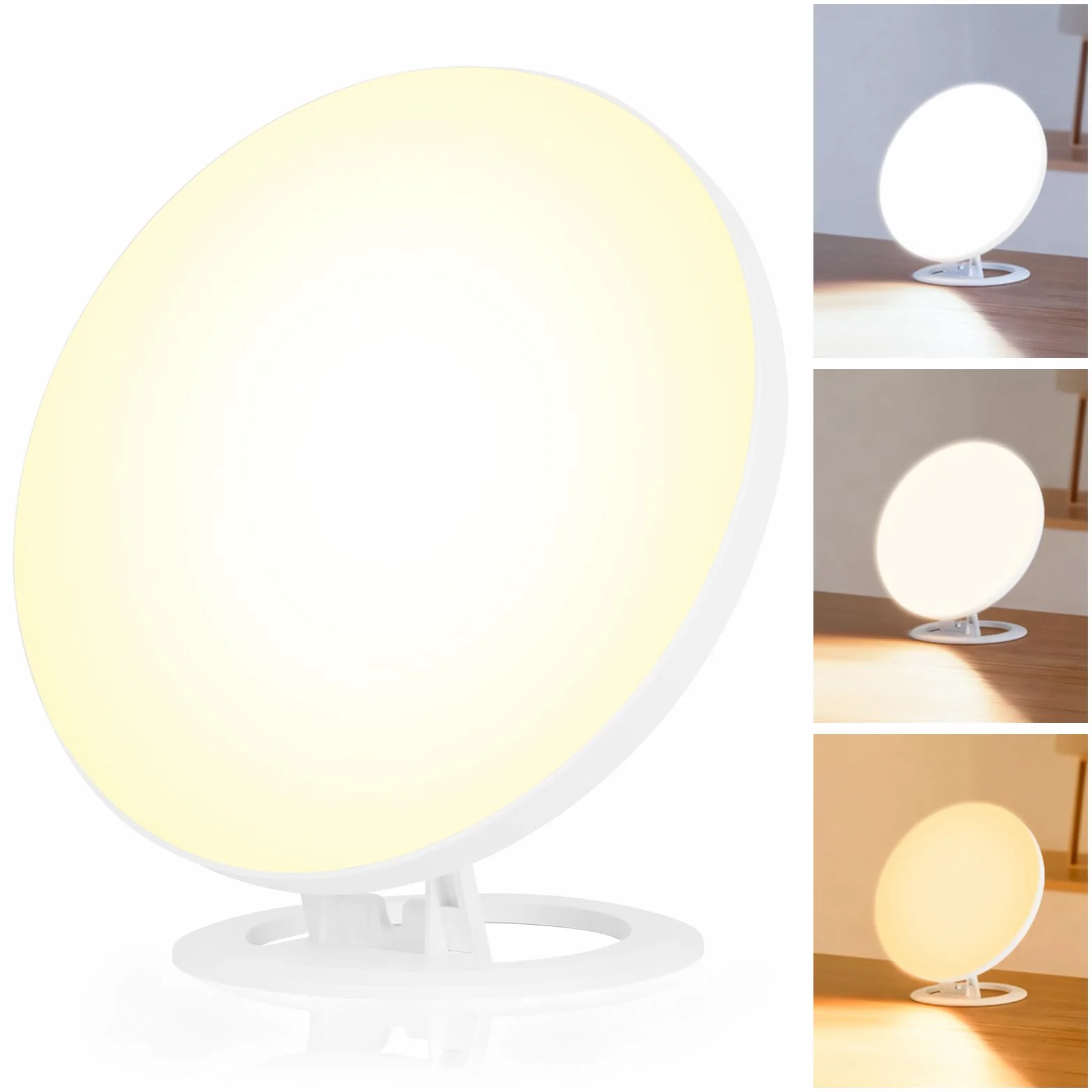 AOOWU Lampa do światła dziennego, lampa do terapii światłem 10000LUX-30000LUX, kompaktowa lampa solarna bez Uv z 3 temperaturami barwowymi 10 poziomów jasności ze składanym uchwytem do domu i biura