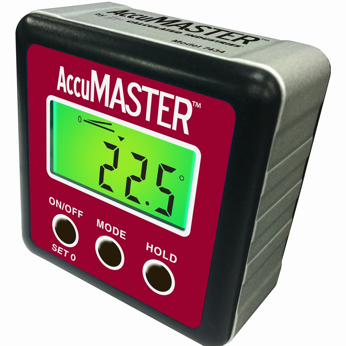 Calculated Industries 7434 AccuMASTER 2" 1 magnetyczny cyfrowy miernik poziomu i kąta, skośny, najnowsza technologia MEM, certyfikowana odporność na kurz i wodę IP54, czerwona cegła, bordowy