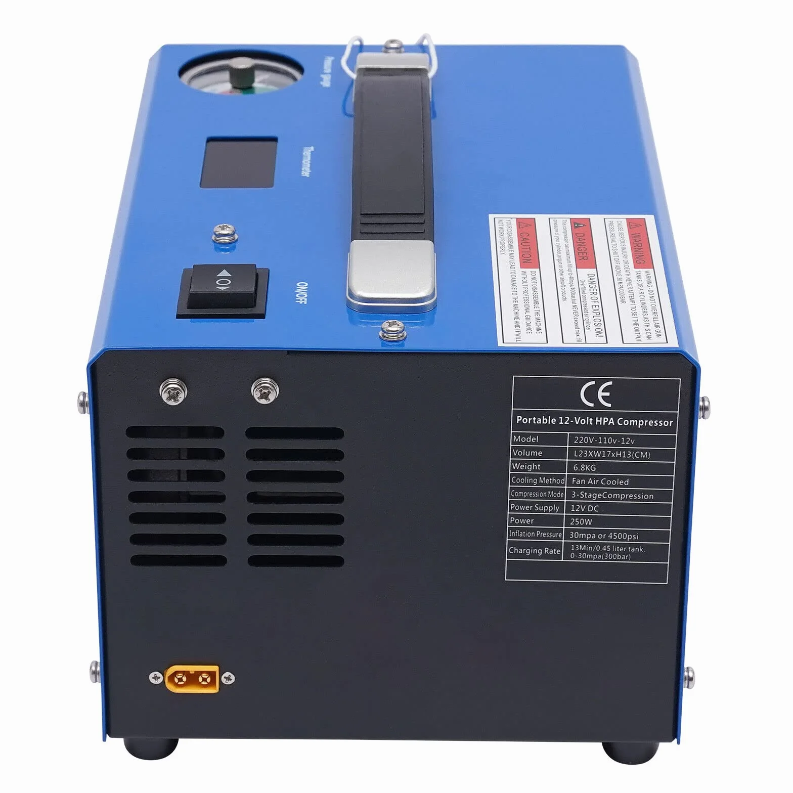 PCP kompresor 4500 psi, wysokiego ciśnienia, 12 V, 300 bar, kompresor samochodowy z transformatorem 250 W, sprężarka powietrza do butelki