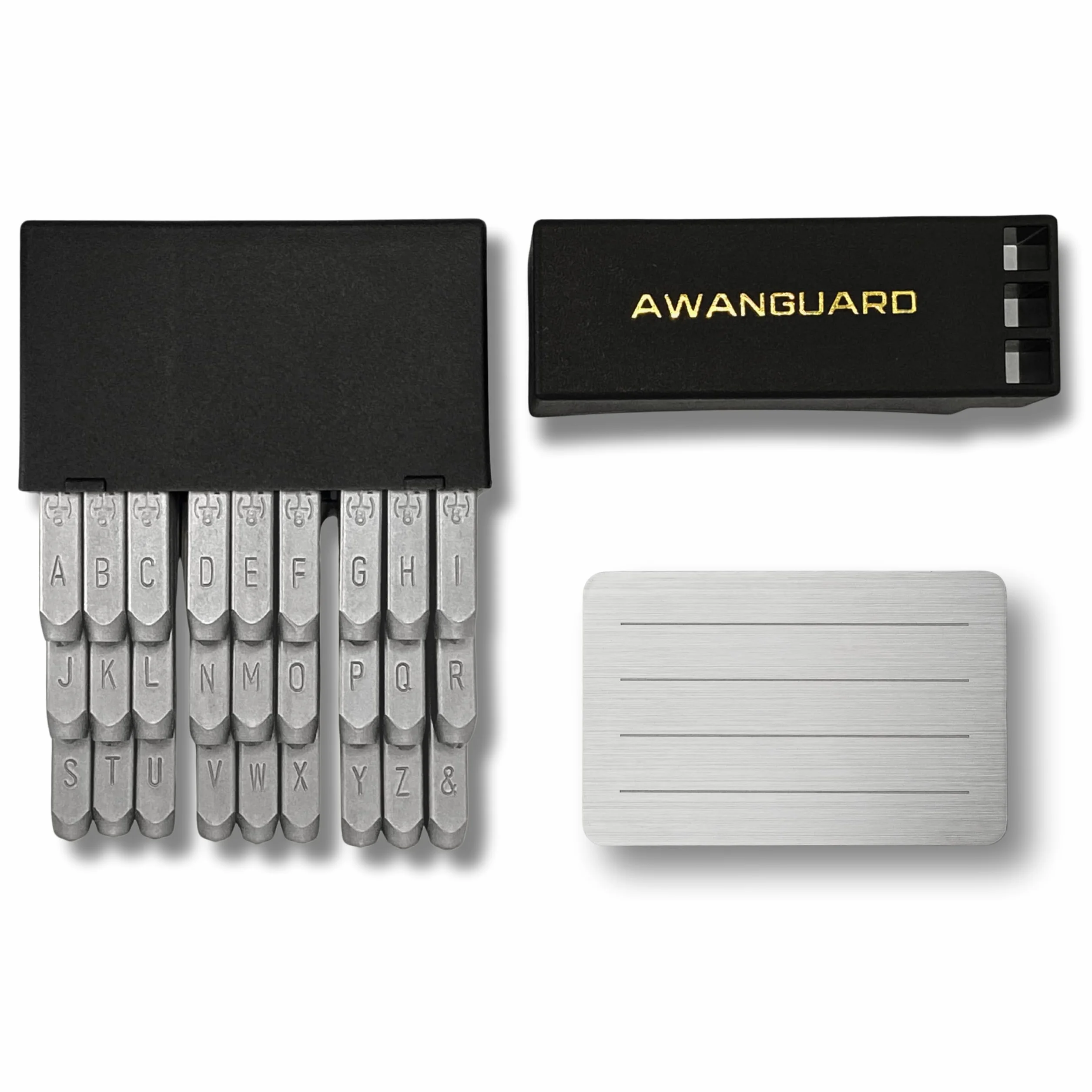 Stemple Alfabetyczne 27 szt. Zestaw Stempli Chrome-Vanadium Steel do Seed Phrase Crypto Wallet Backup