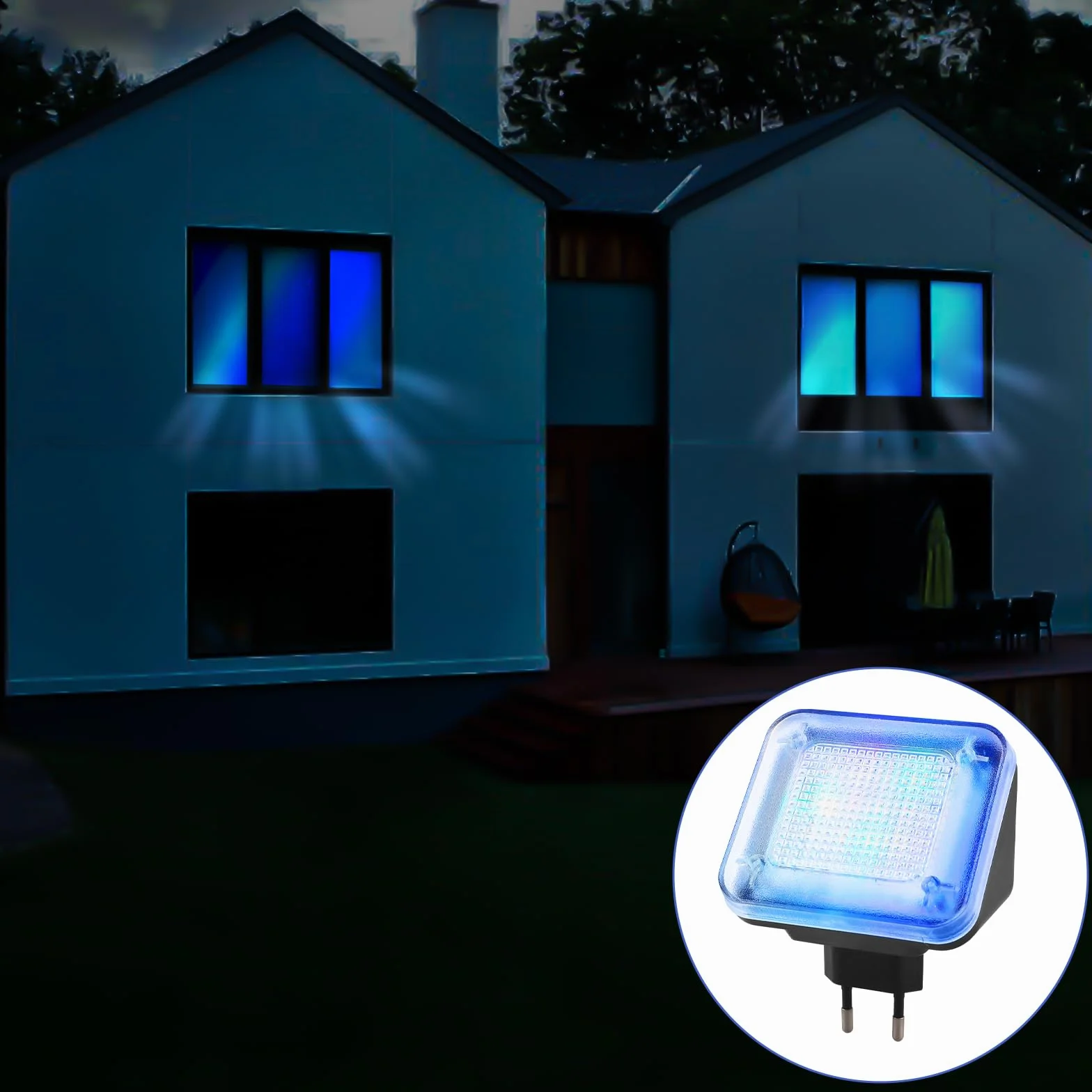 GAOUTOSymulator TV LED: symulator z 12 diodami LED i 3 programami do wyboru, regulowany czas pracy 1/4 h/7 h