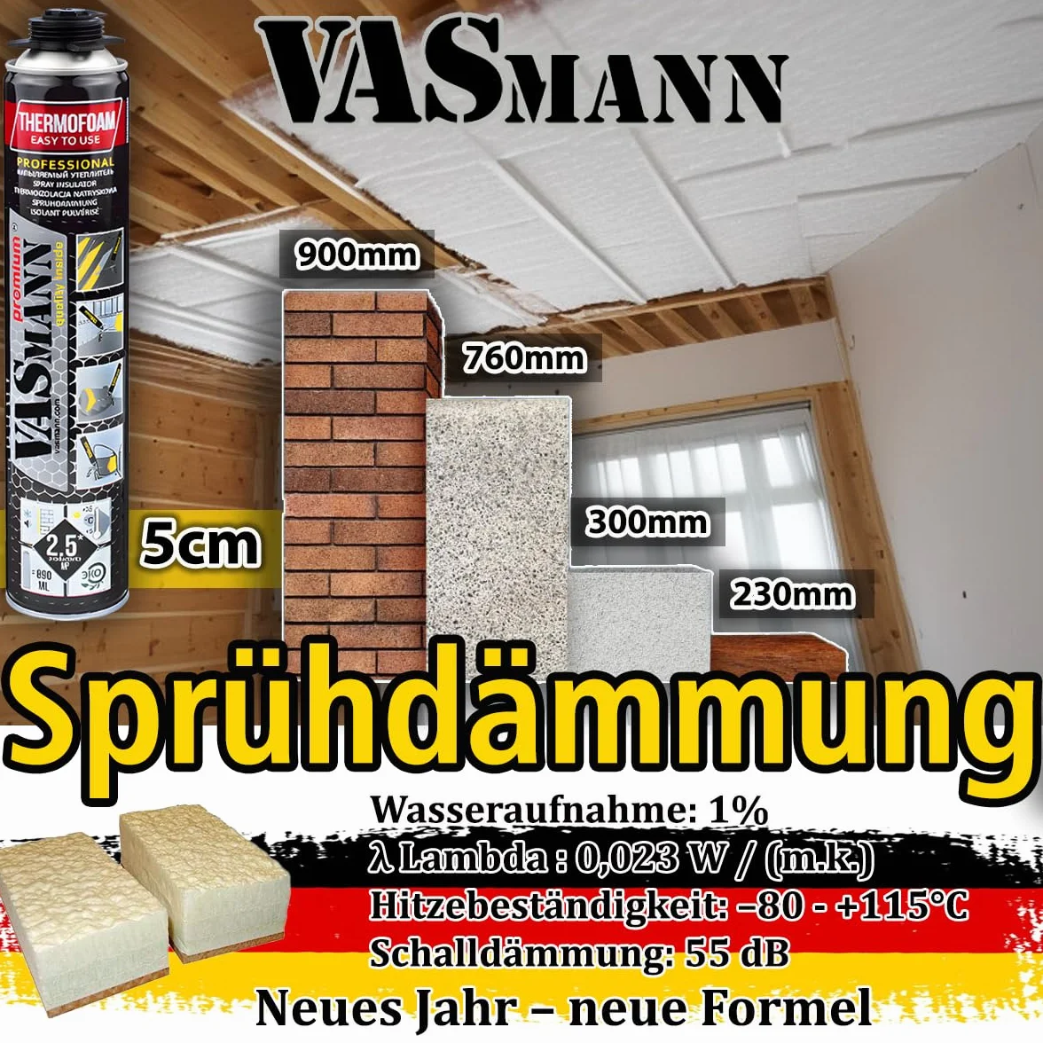 Izolacja natryskowa 12 x 890 ml + pistolet, izolacja stropu piwnicy, izolacja pośrednia, izolacja dachowa, wszechstronne rozwiązania izolacyjne, skuteczna izolacja cieplna EPS / XPS (30 m2 +