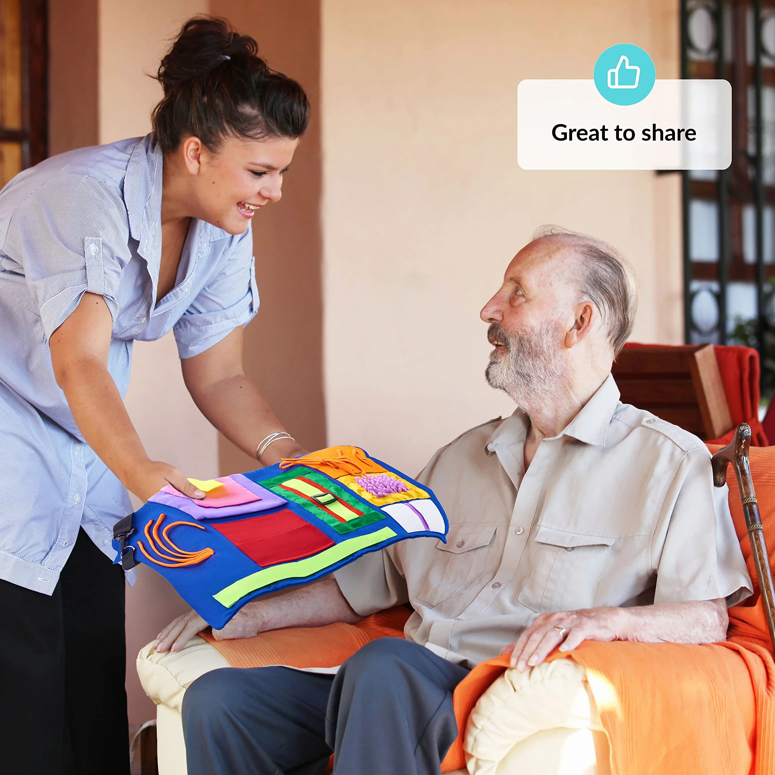 Koc antystresowy | Uspokajające i pocieszające zajęcia dla dorosłych z demencją | Koc obciążeniowy | Koc dla seniorów | Pomaga z: chorobą Alzheimera, Demencji, Aspergera, Autyzmu, Lęku itp.