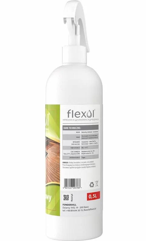 Olej tungowy NATURALNY impregnat do drewna 0,5 L czysty tung oil FLEXOL