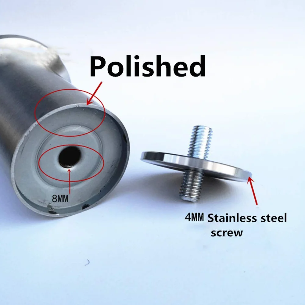 4 szt. Nogi meblowe Metalowe nogi stołowe ze stali nierdzewnej Stopki Okrągłe wymienne podstawki kanapy Sofa biurka Szafki łóżkowe Podstawki M8(15cm)