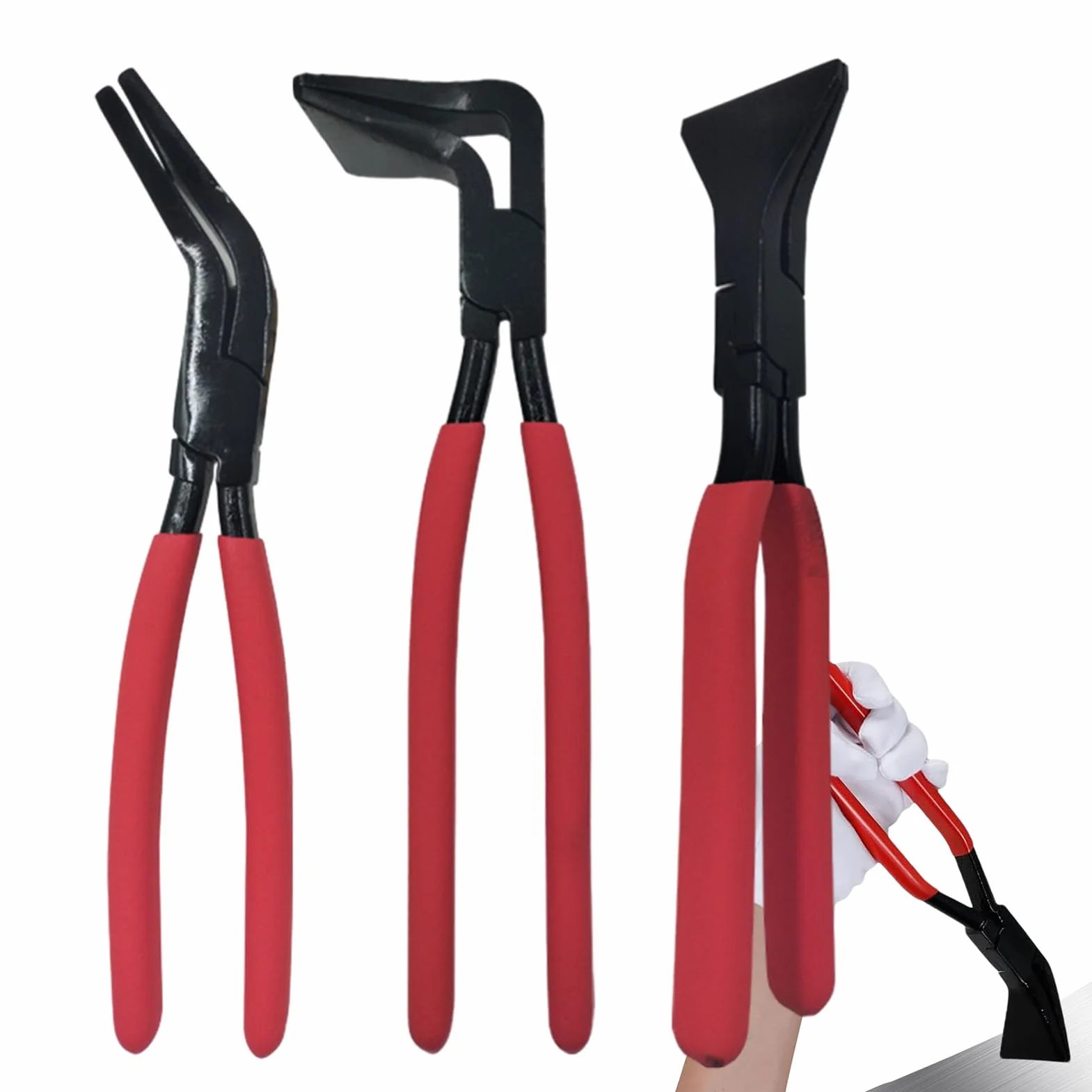 Zestaw Cęgów Blacharskich 3 Sztuki Ręczne Narzędzie do Gięcia i Łączenia | Ergonomiczne Cęgi Do Zaginania Metalu Do Napraw Samochodów Budowy Mebli Prac Hydraulicznych I Pokryć Dachowych