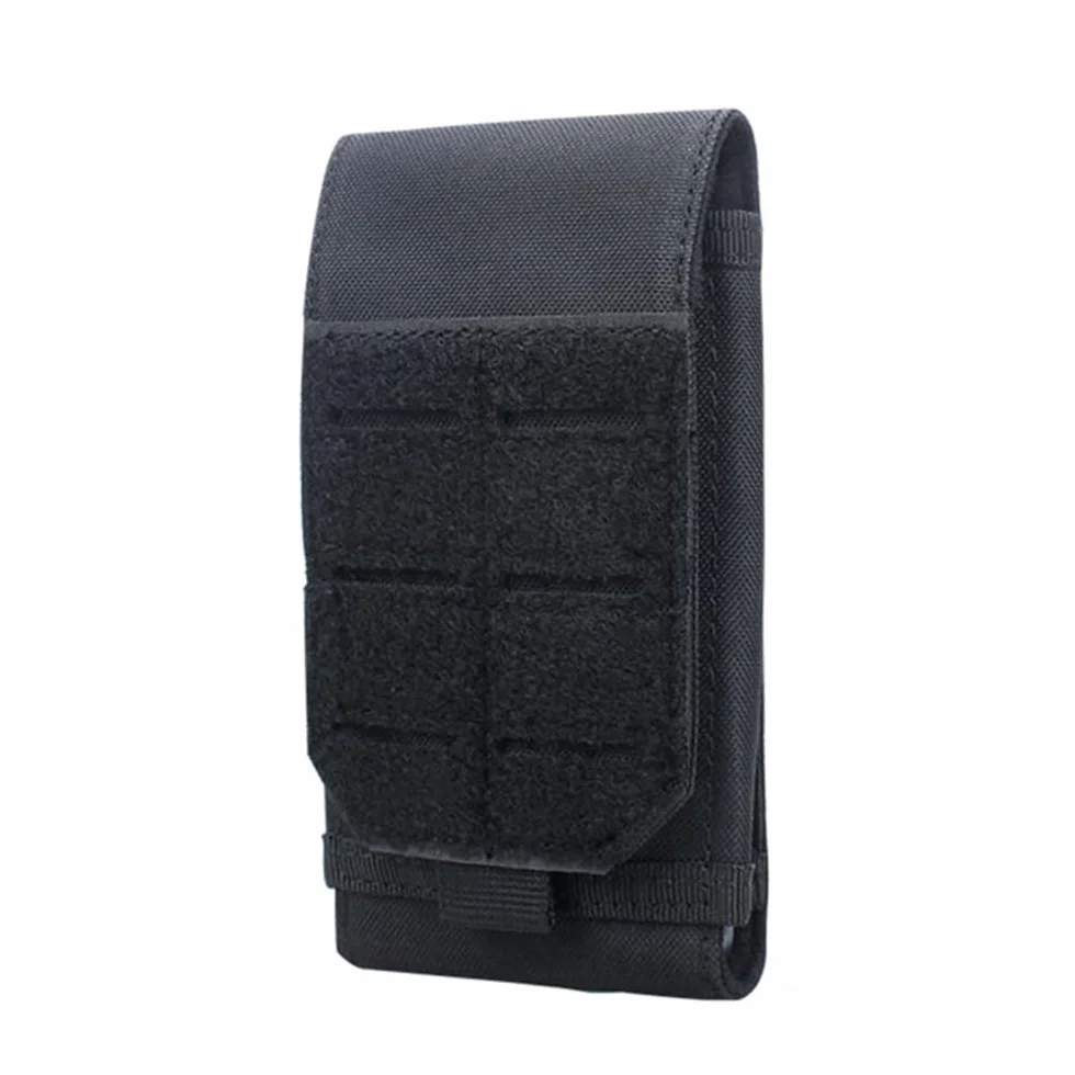Taktyczne etui na telefon, telefon Molle Smartphone Pasek, torba bananowa z gniazdem na karty smartfona 4" do 7", czarny