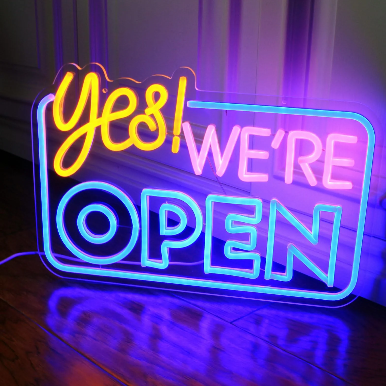 "Yes We are Open" neonowy znak dla biznesu, możliwość ściemniania, otwarty, zasilany przez USB, podświetlane znaki do sklepu biznesowego, kawiarni, hotelu, restauracji, baru, dekoracja (42 x