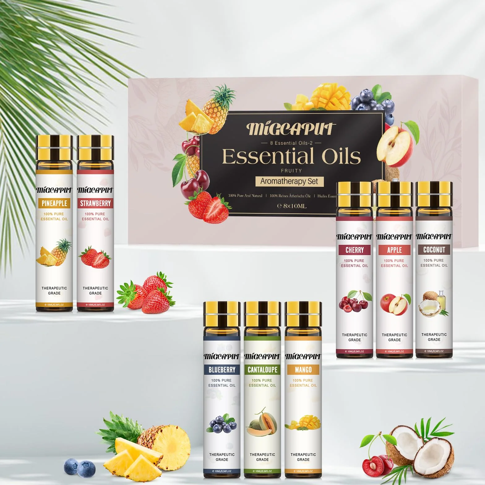 Olejki Eteryczne Zestaw 8 x 10ML Naturalny Aromaterapia Owocowe