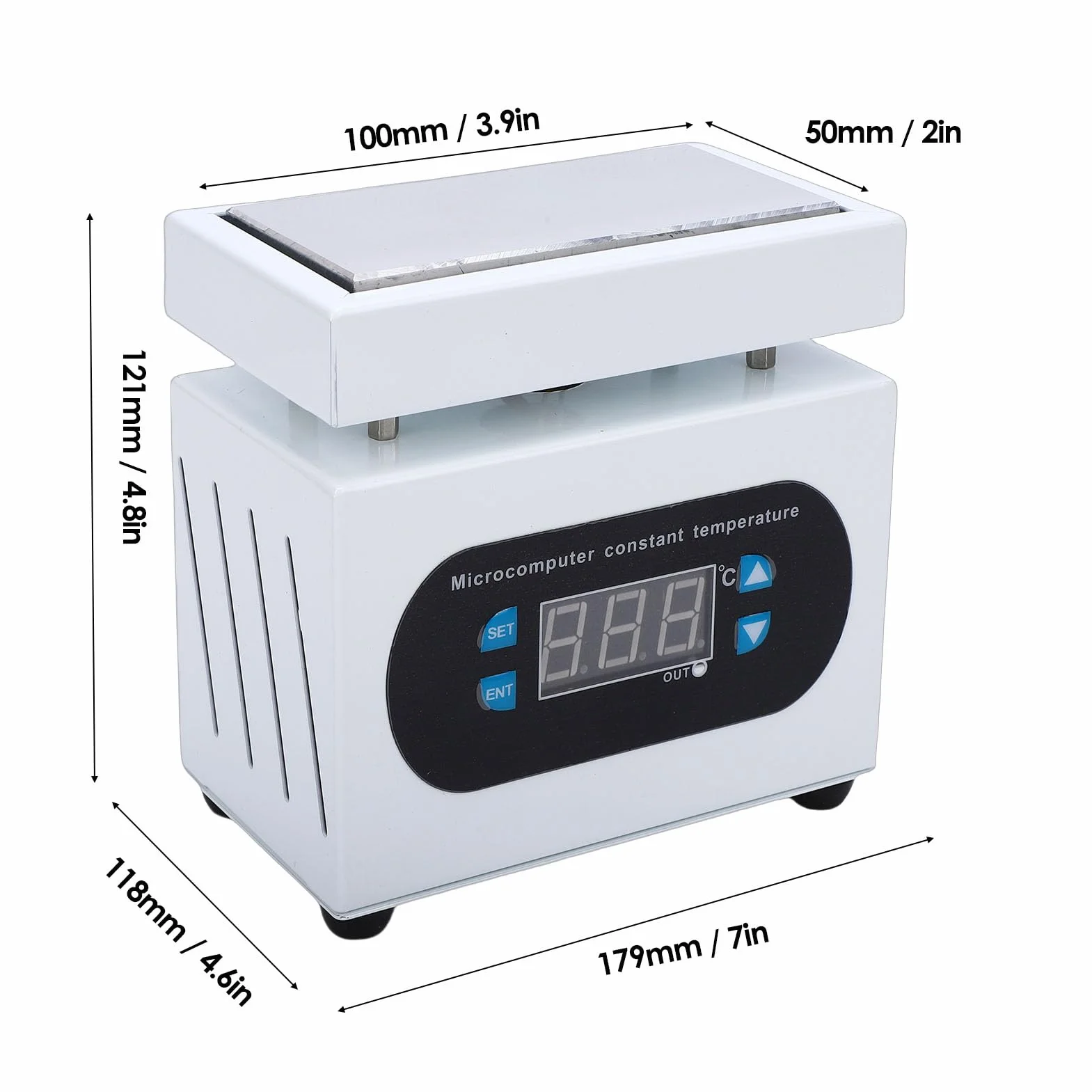 Oumefar Płyta Grzejna do Lutowania Elektryczne Podgrzewanie Wstępne Stacja Lutownicza Elektryczny Podgrzewacz do Lutowania Elektryczna Stacja do Wstępnego 180W 0°C do 400°C (Wtyczka UE)