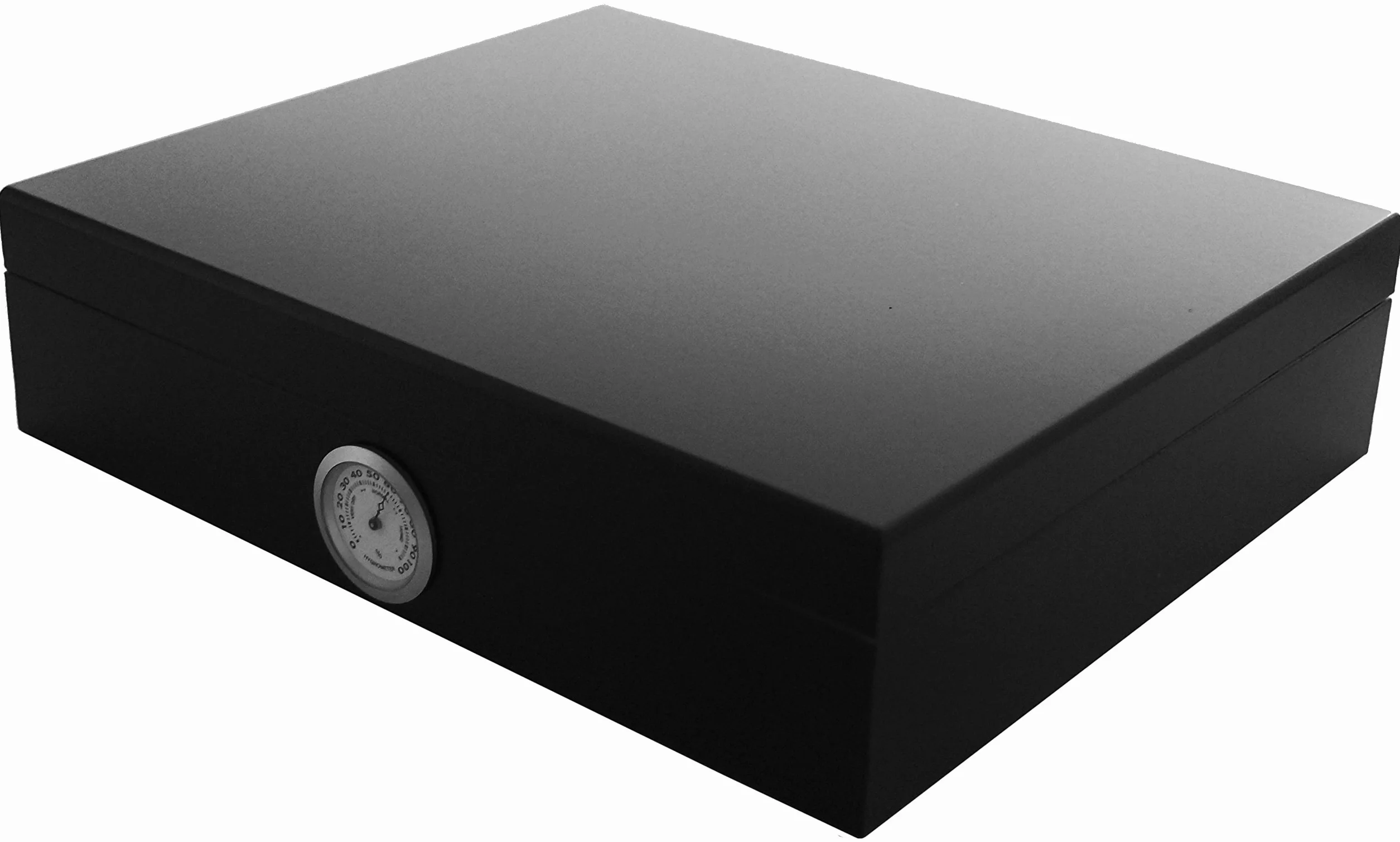 GERMANUS Humidor Movella w kolorze czarnym z nawilżaczem, higrometrem i instrukcją obsługi