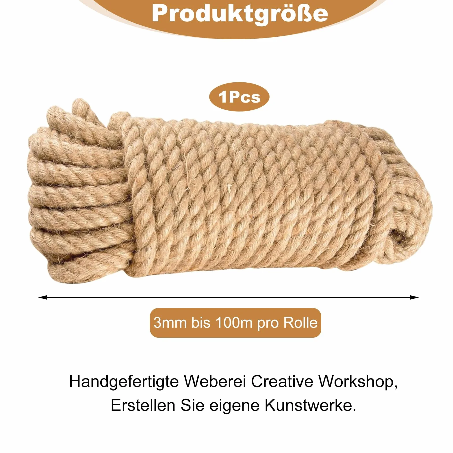 Lina konopna, lina jutowa z kokardkami i dekoracjami, naturalny sznurek jutowy do DIY, pakowania, drapak dla kota i rzemiosła artystycznego (10 mm x 10 m)