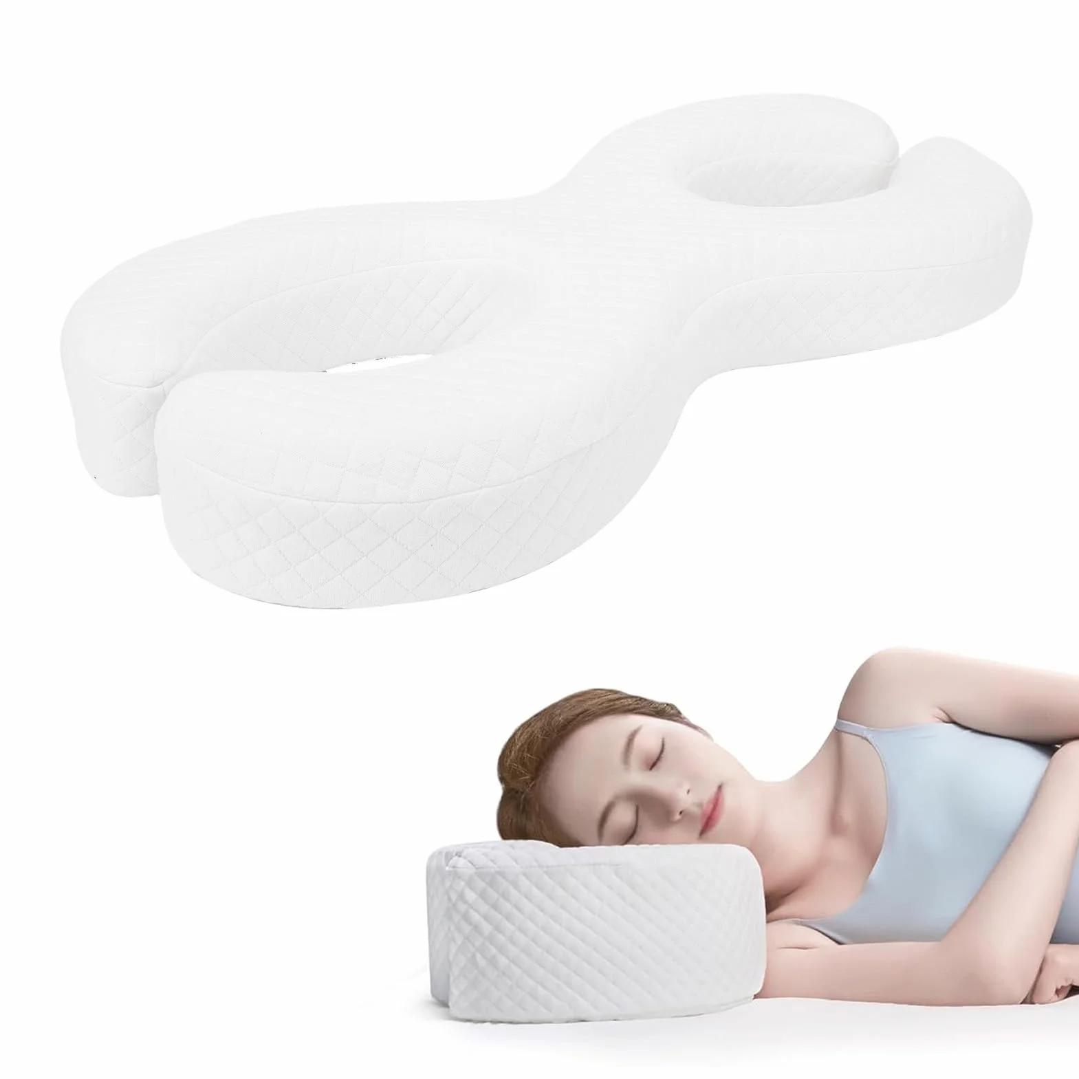 Poduszka twarzą w dół, Miękkie Przeciwwajkowe Poduszki z memoryjną, Ergonomiczne Poduszki Podkładowe Boczne do Podkładów z Tyłu, Dorośli, Głęboko śpiąca Poduszka (9cm)