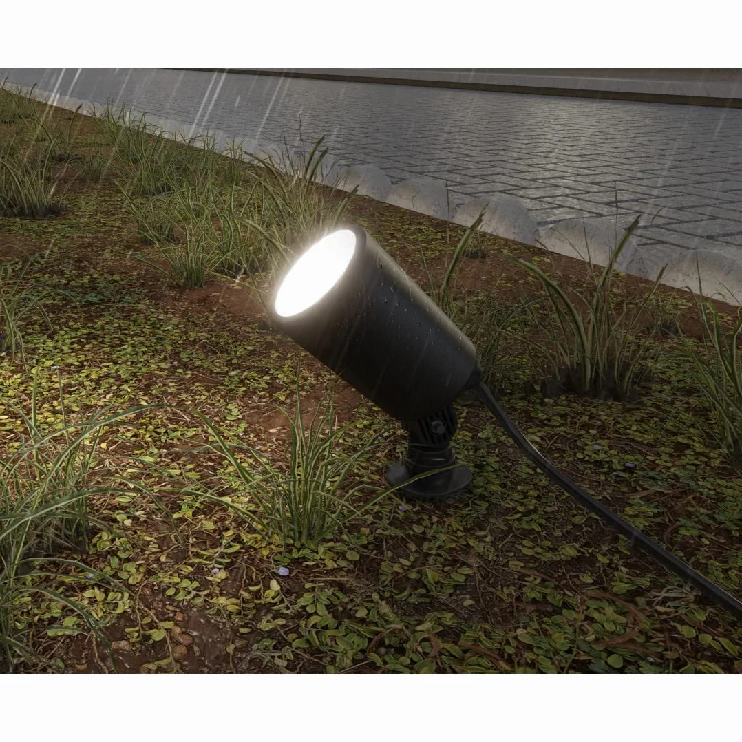 Hama lampa ogrodowa Wi-Fi (WiFi, WLAN, kolory RGB, wodoodporna, inteligentne oświetlenie, multi colour, ciepła biel, 7 W, 450 lumenów, IP65) czarna