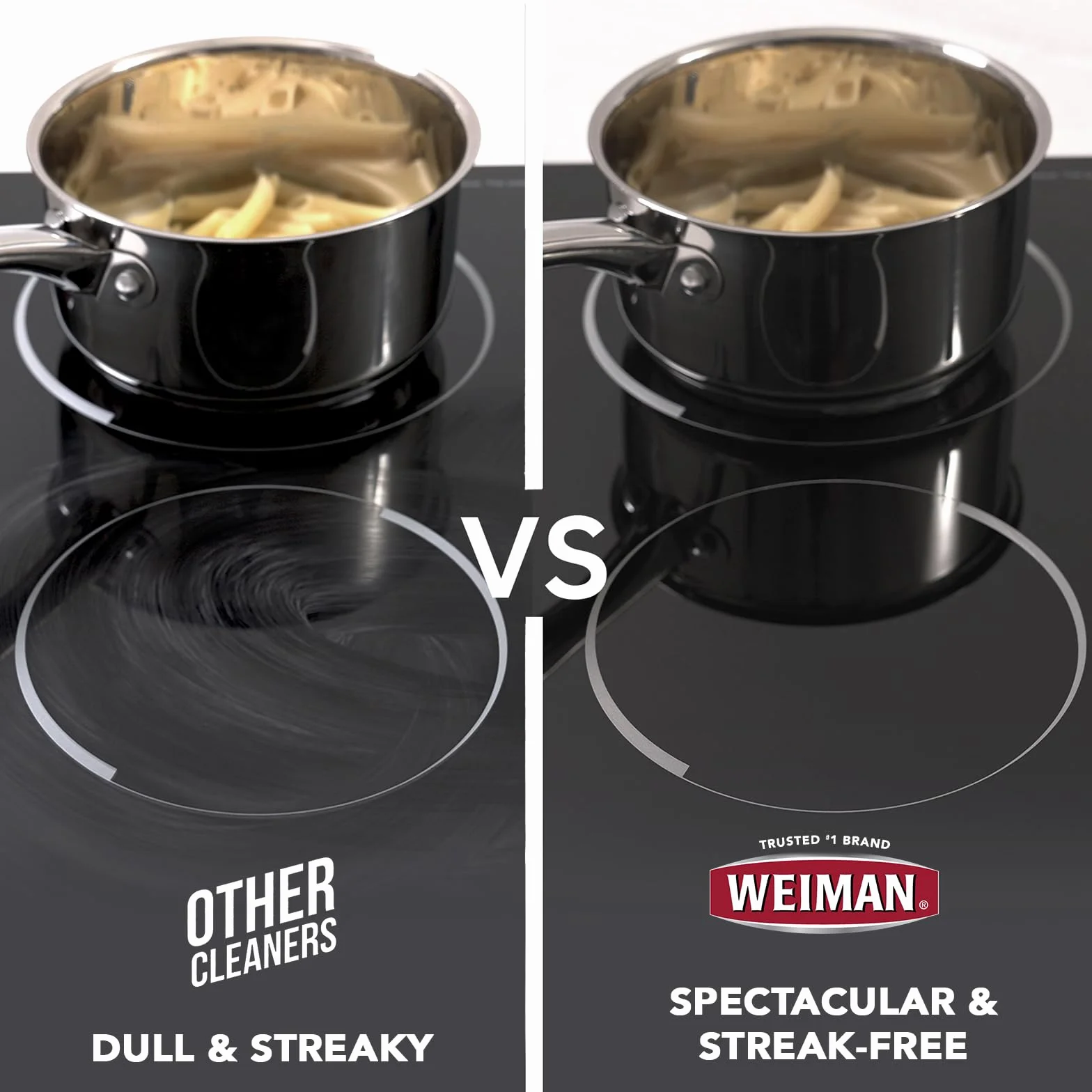 Weiman Ceramic and Glass Cooktop Cleaner - Mocny środek czyszczący i polerujący - 300 ml - 3 gąbki do szorowania