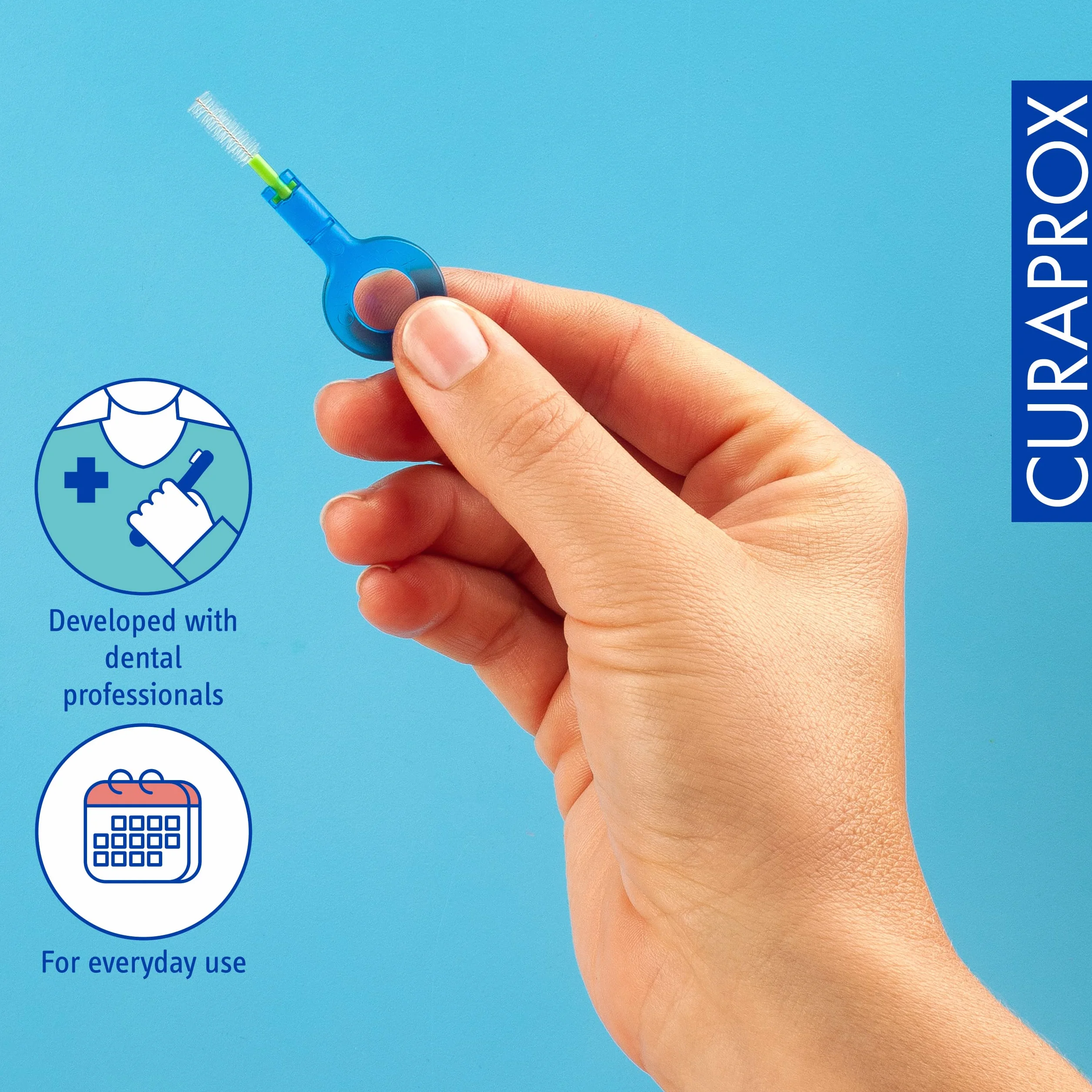 Curaprox Szczotki międzyzębowe CPS Prime Plus Mix-set/Średnica 0,6-1,1 mm/skuteczność 2,2-5 mm/Zestaw z 5 szczotkami Międzyzębowymi i uchwytem UHS 451 / Made in Switzerland