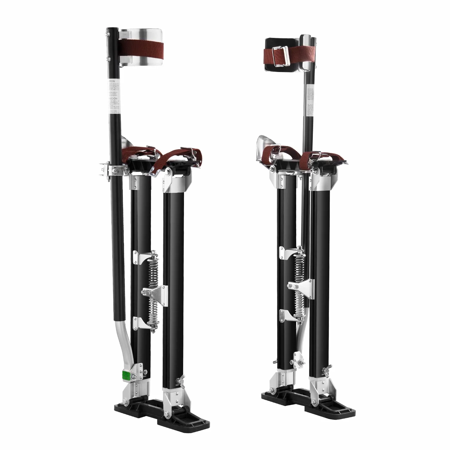 VEVOR Regulowane szczudła do suchej zabudowy 61-101,6 cm Szczudła ze stopu aluminium Obciążenie 103 kg Stopy 27-29 cm Ochronne nakolanniki do malowania Dekoracja domu Sufit Czarny