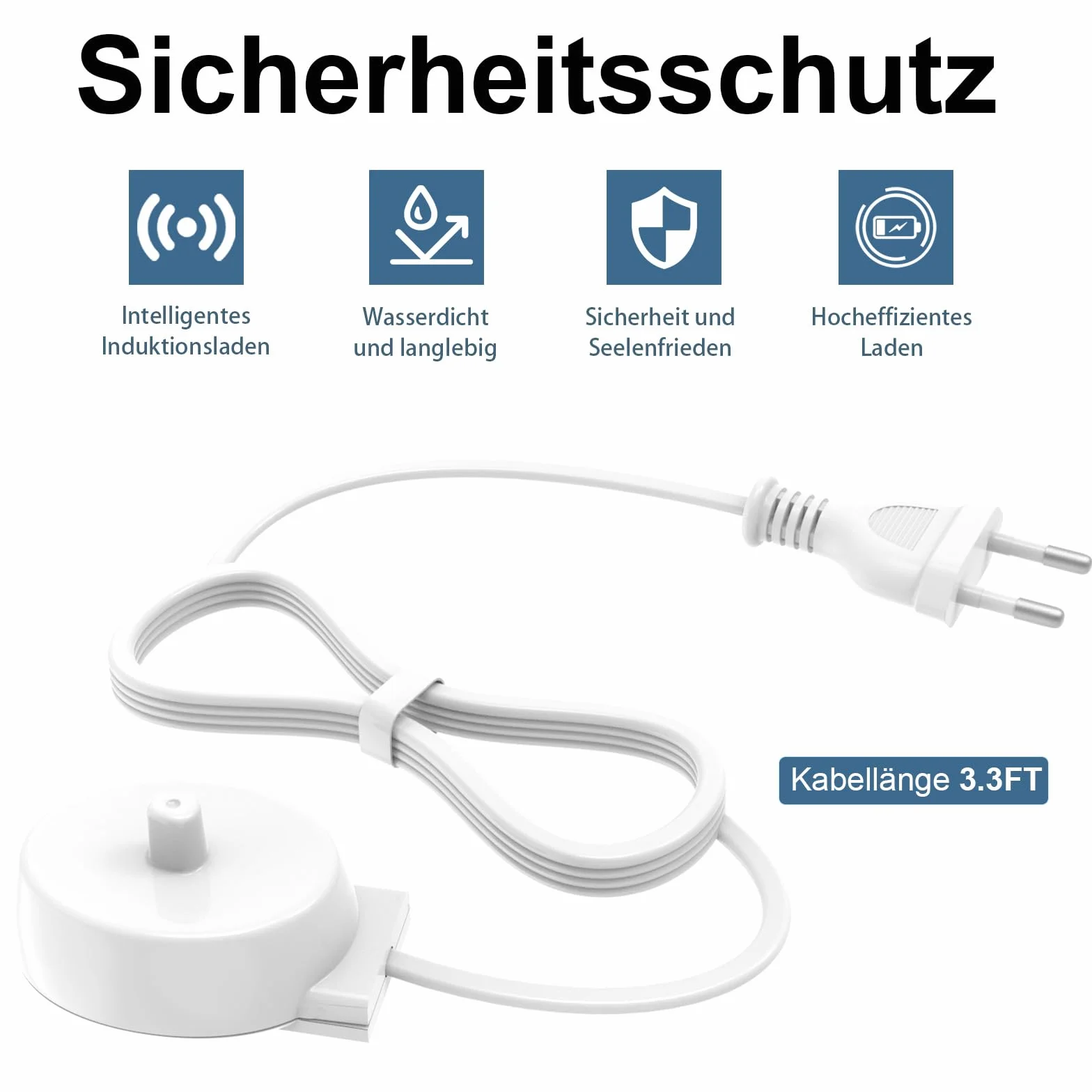 Ładowarka zamienna do Braun Oral-B elektryczna szczoteczka do zębów 3757, stacja ładująca do Oral B Toothbrush Genius Pro Smart, przenośna ładowarka, IP67, wodoszczelny kabel do ładowania, USB