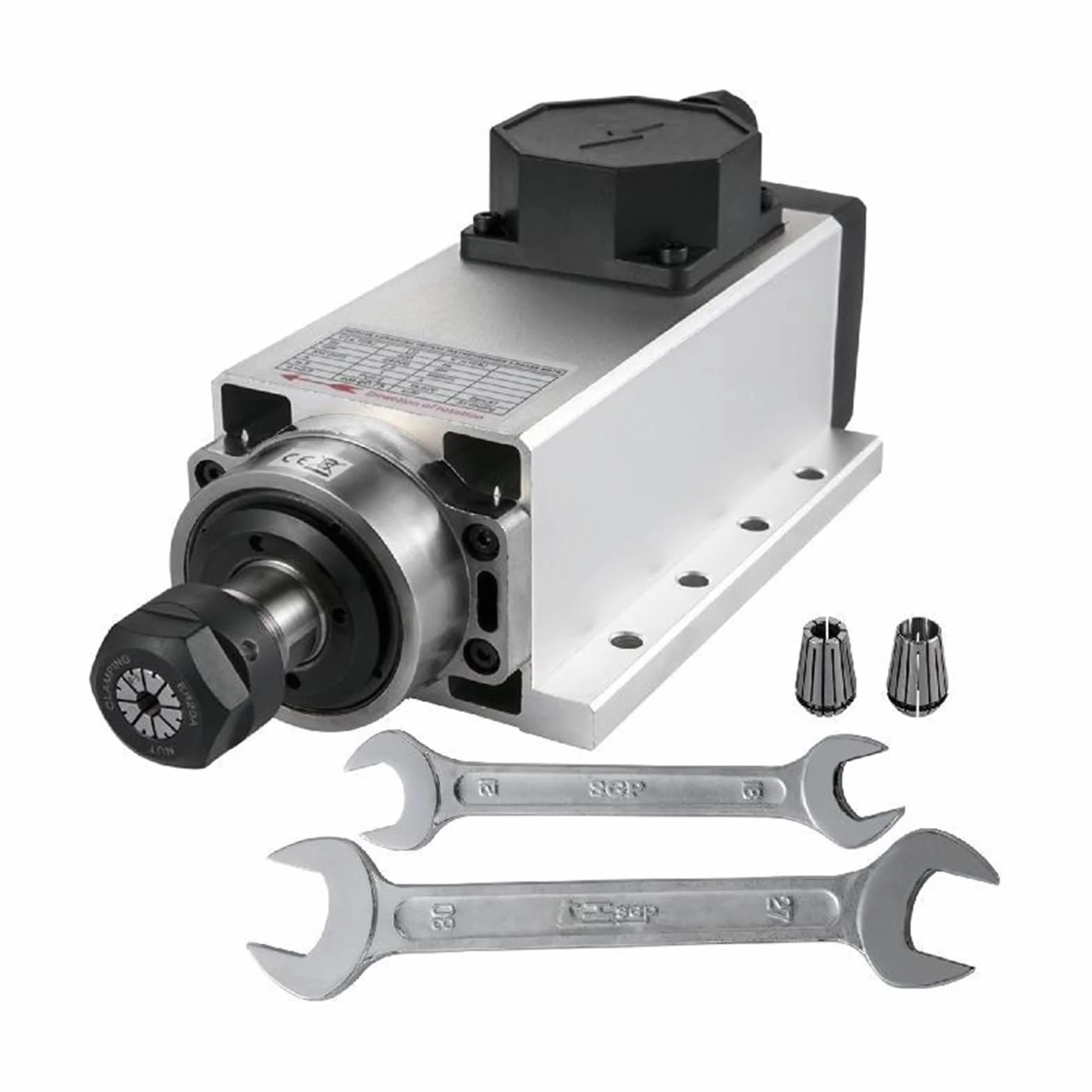 2.2KW CNC kwadratowy chłodzony powietrzem silnik wrzeciona ER20 Collet 4 łożyska przetwornica częstotliwości Router frezarka grawerująca