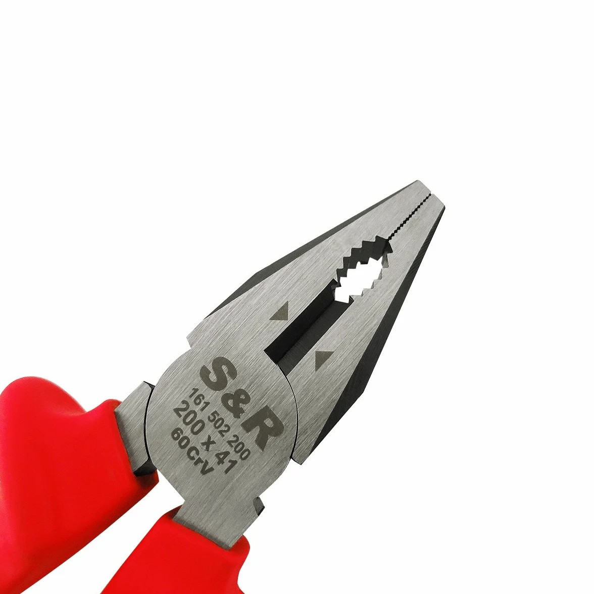 S&R Szczypce kombinowane z certyfikatem VDE 200 mm 1000 V, szczęki 41 mm, stal 60CrV, HRC 58-65, fosforanowane
