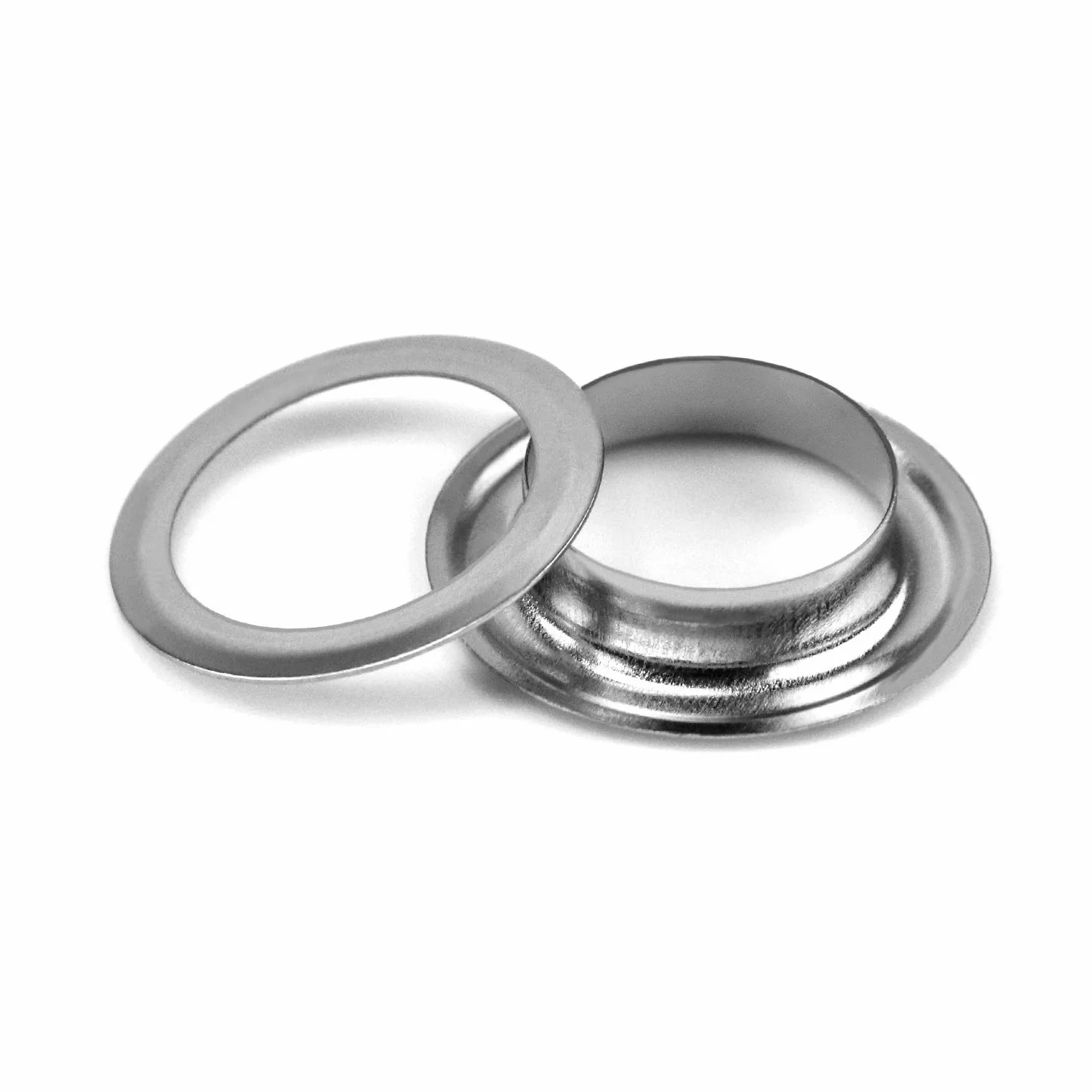 QWORK Zestaw narzędzi do przelotek, 500 sztuk oczek przelotek i 500 sztuk podkładek do oczek, 10 mm (3/8 cala), srebrny, do butów, odzieży, plandek z tkaniny skórzanej, washer self backing