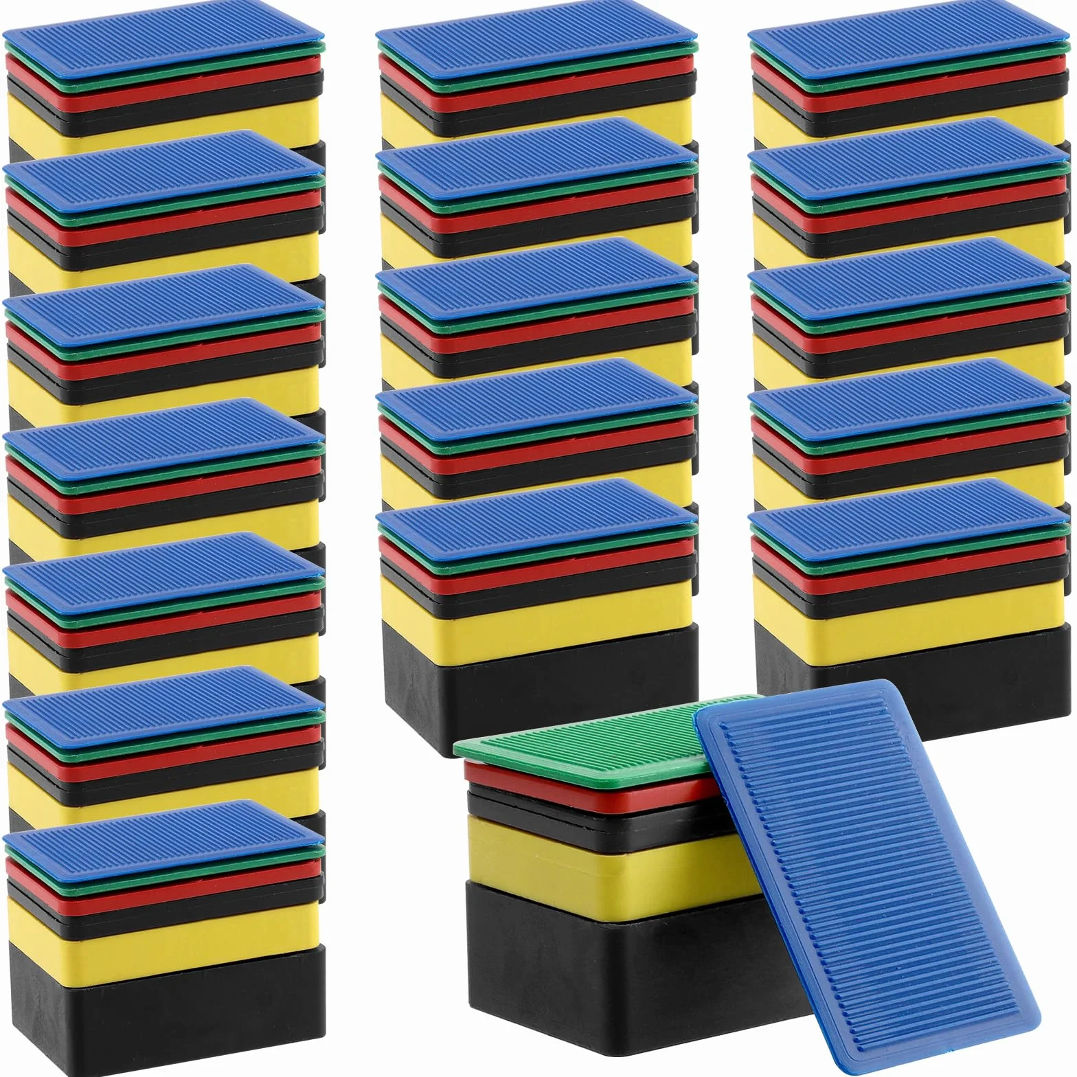 Zestaw 120 sztuk 40 x 60 mm podk?adek z tworzywa sztucznego, 2-20 mm, podk?adki dystansowe z tworzywa sztucznego, p?ytki dystansowe do monta?u na oknie, drzwiach, 6 grubo?ci i kolorów