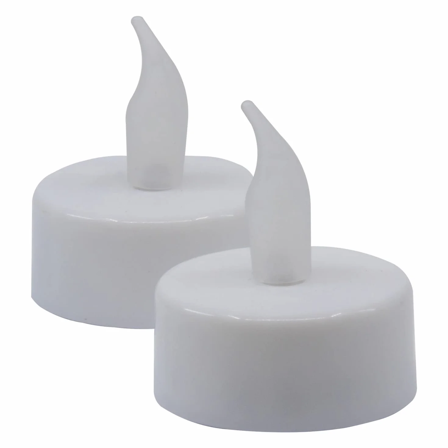 Idena 408982 - LED tea lights, 2 sztuki, elektryczne świeczki z migoczącym światłem, baterie w zestawie, dekoracja na ślub, przyjęcie, Boże Narodzenie, Wielkanoc, jako światło nastrojowe