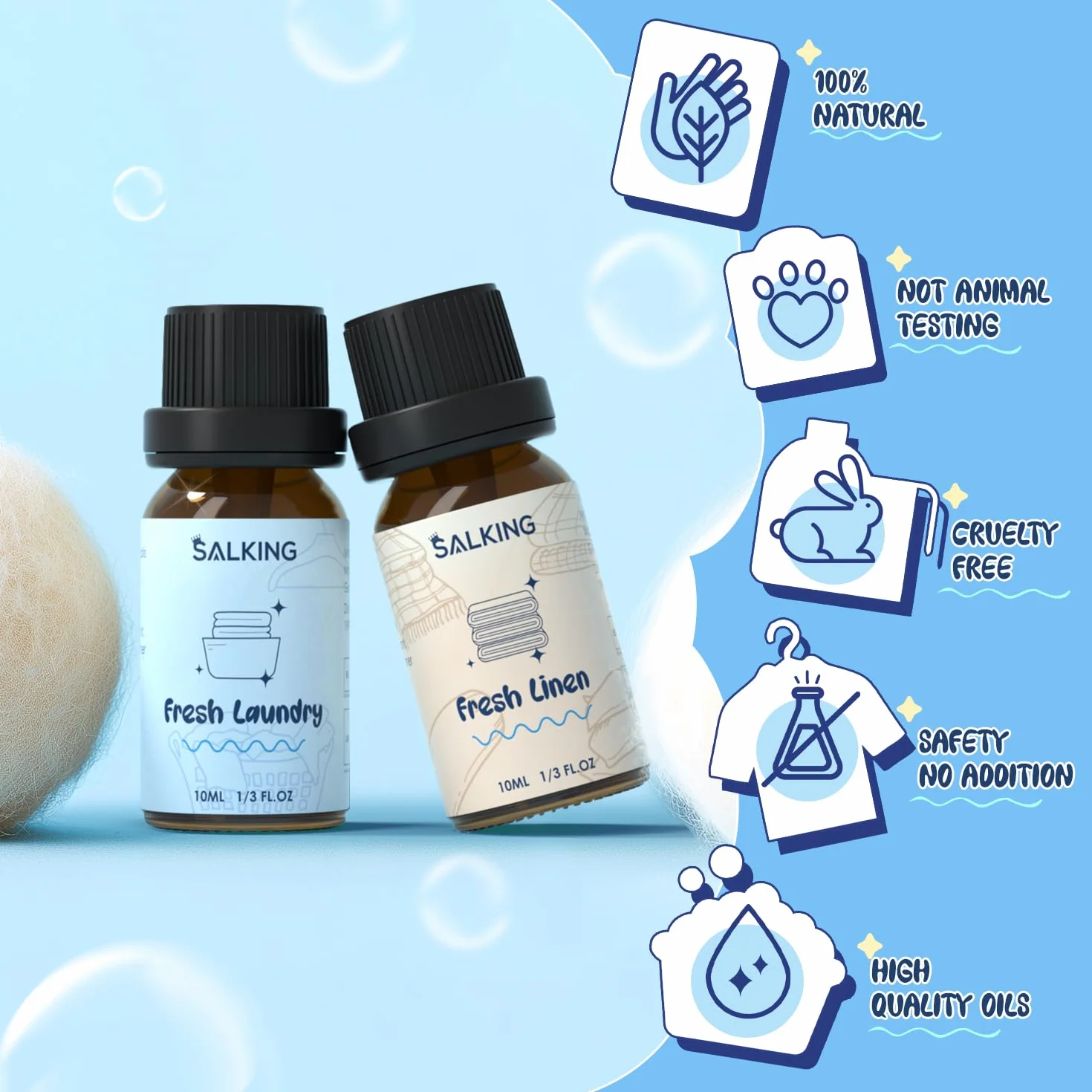 SALKING Zestaw olejków eterycznych 6 x 10 ml do prania i aromaterapii