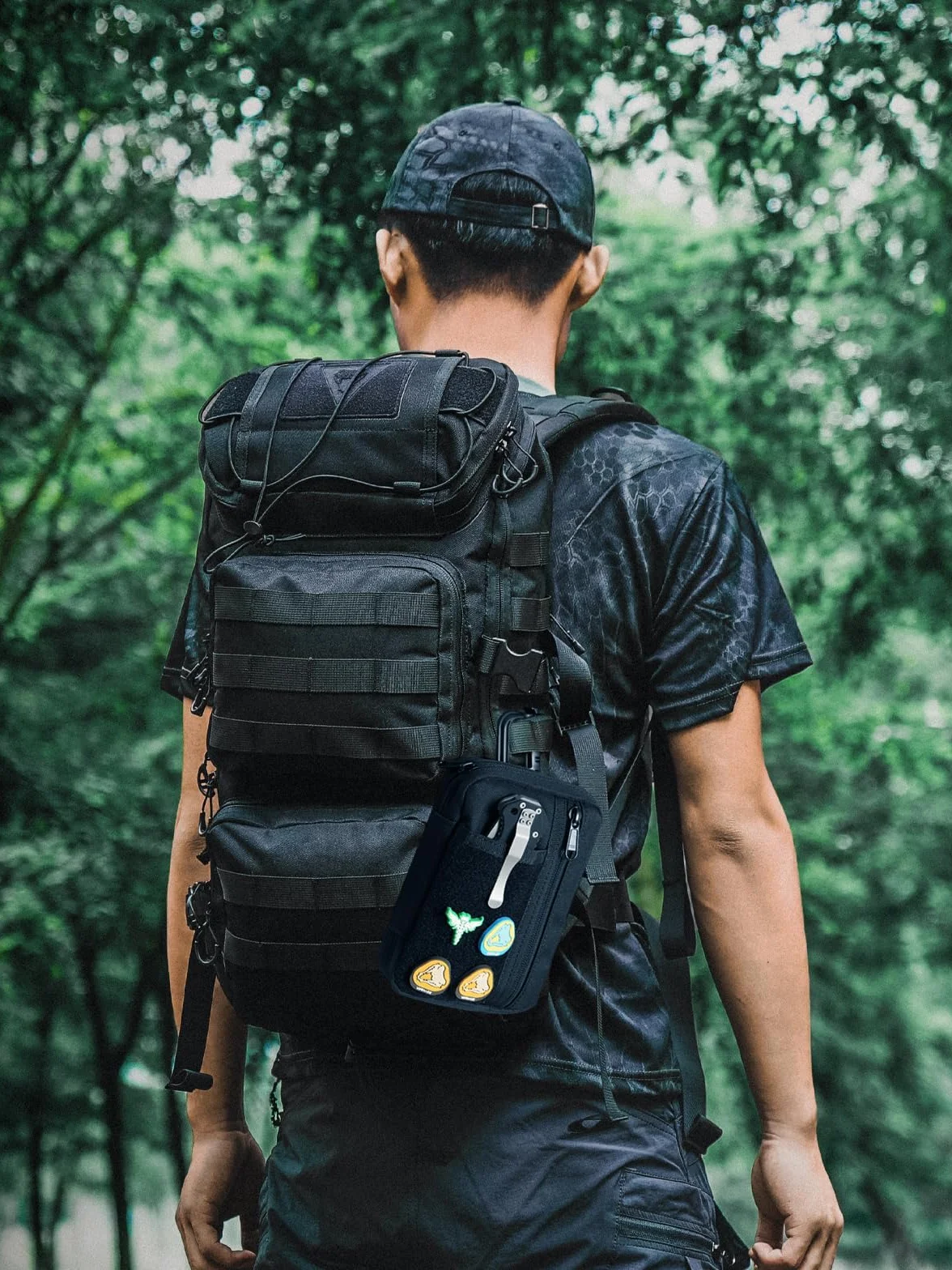 VIPERADE VE30 Woreczki Molle Mała torba EDC Kompaktowa torba na pasek dla mężczyzn Torba EDC z rzepem Regulowany plecak Molle czarny