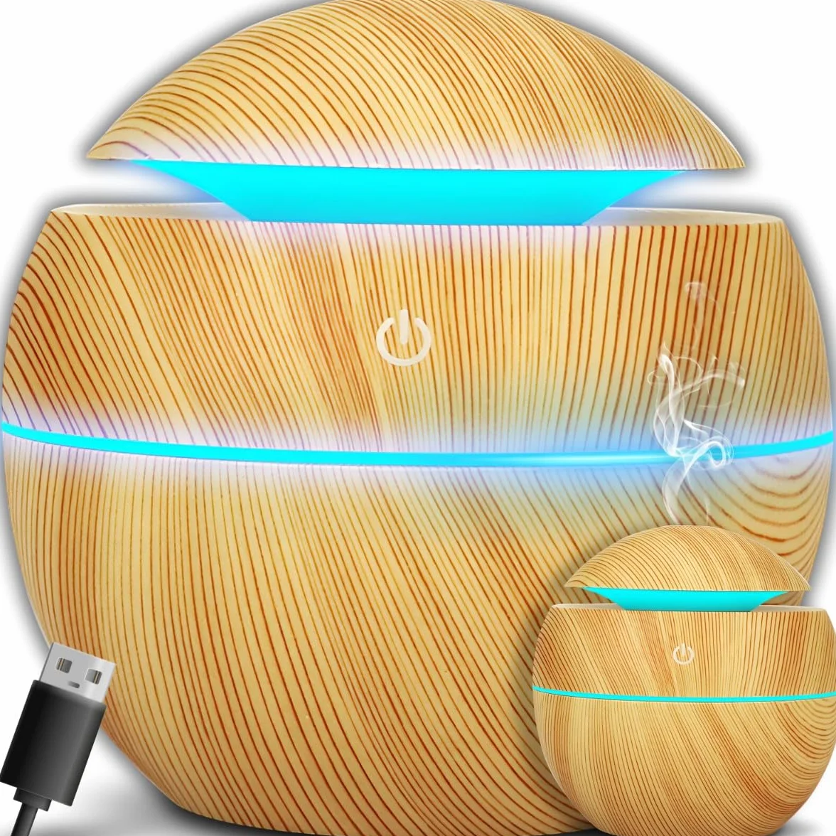 Retoo Nawilżacz powietrza, dyfuzor do aromaterapii, 150 ml, olejki do aromaterapii, ultradźwiękowy z oświetleniem LED, dyfuzor olejków eterycznych, elektryczna lampa zapachowa do biura, sypialni, spa
