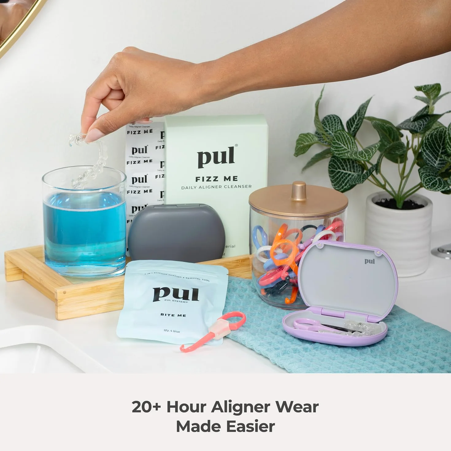 PUL System Wyrównywania Chewies and Remover Tool Combo dla Invisalign and Aligners (3 sztuki, pomarańczowy)