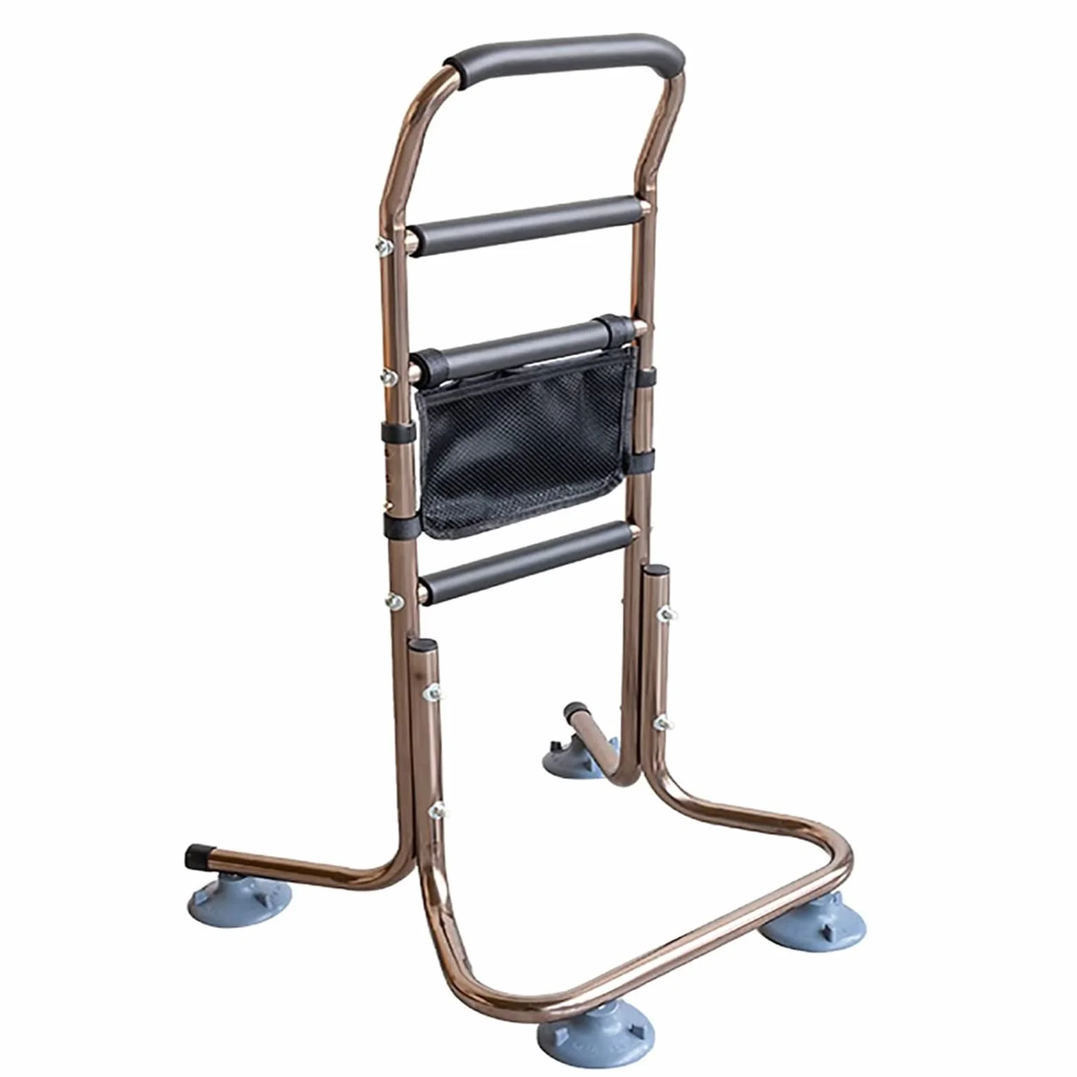 Mobile Stand Up And Sitting Aid, Height-Adjustable Grab Bar For Seniors, 4 Handles, Suction Cup, 136 Kg Load