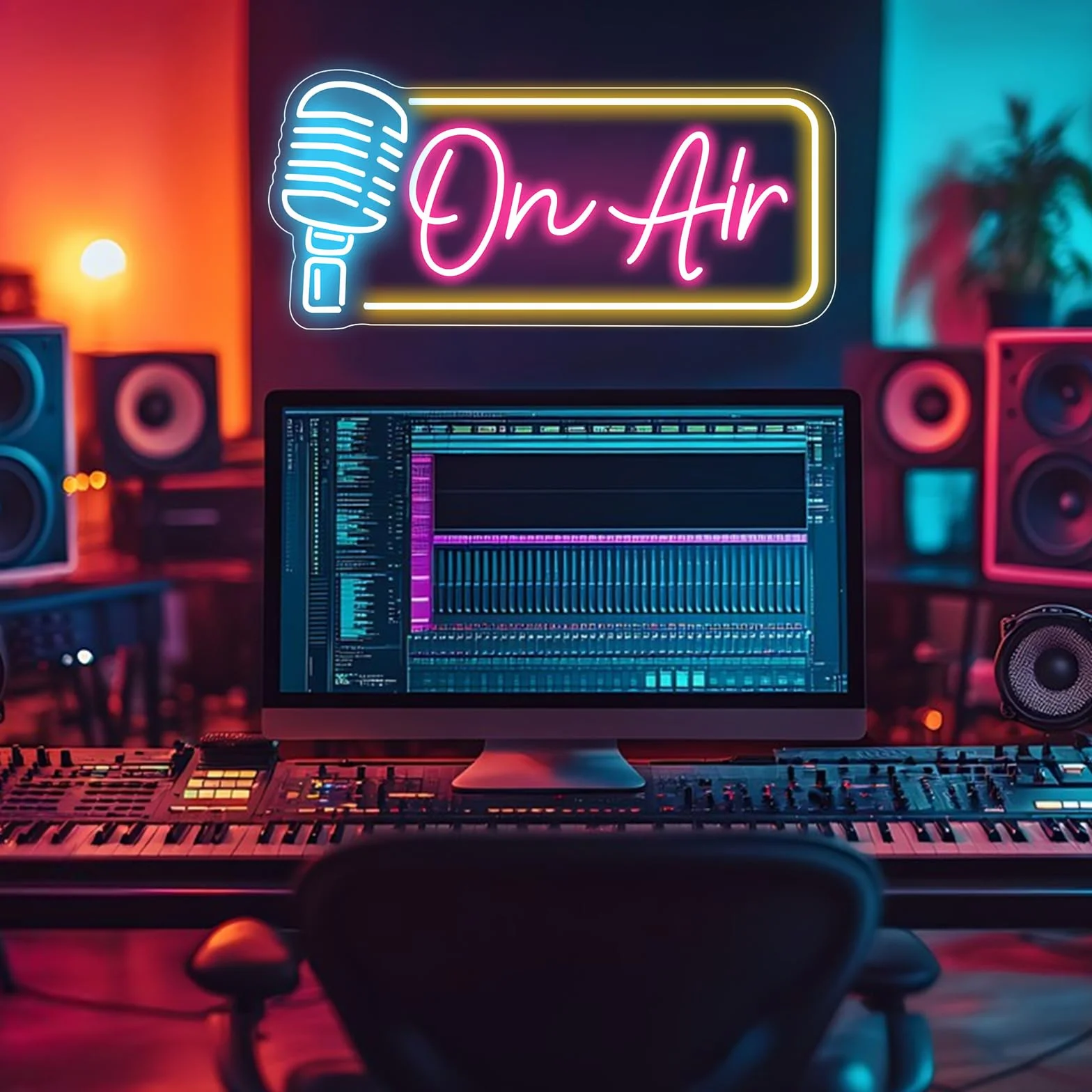 ON AIR neonowy znak na powietrzu LED lampki nocne zasilane przez USB, dekoracyjne znaki do pokoju, baru, pubu, sklepu, klubu, nagrywania, graczy, jaskini, domu, na imprezę, dekoracja ścienna