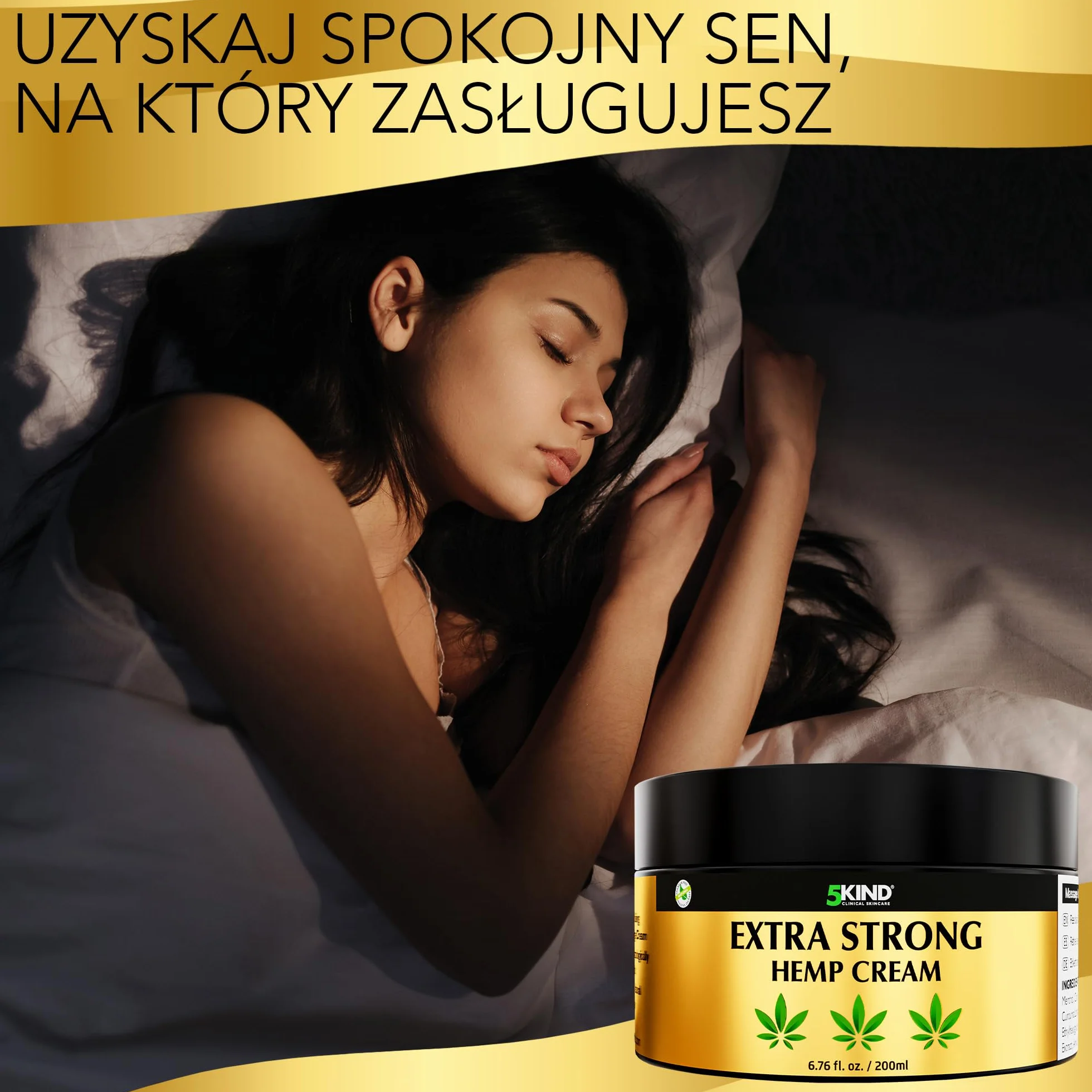 5kind Ekstra Mocny Krem Konopny 200ml - Silny Olej Konopny i Krem Arnikowy - do Masażu Stawów i Mięśni, Dolnej Części Pleców, Stóp, Kolan, Szyi i Ramion - Bogaty w Naturalne Składniki