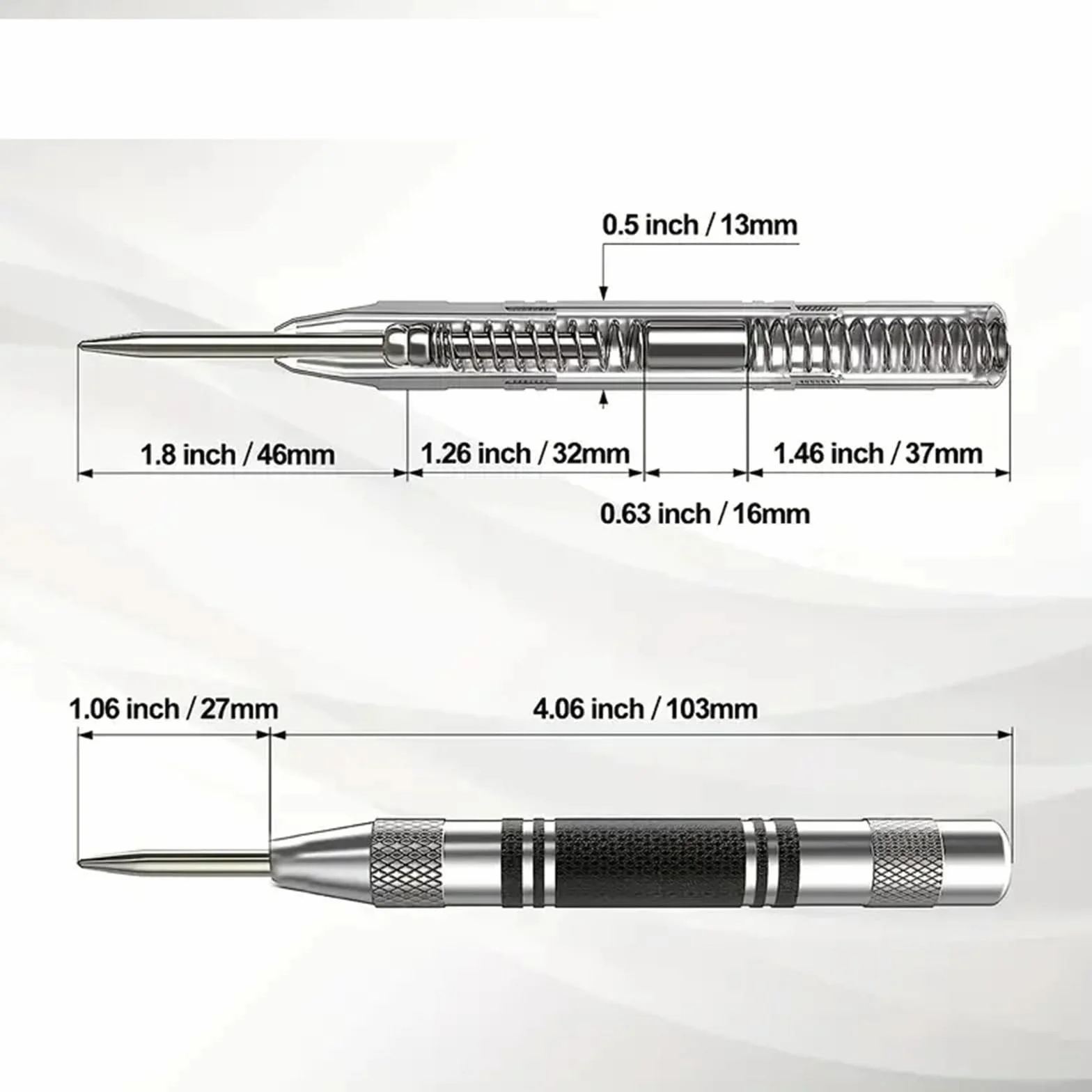Automatic Center Punch Hole Marker Wood Metal Steel Center Drill Locator Heavy Duty Hole Punch
