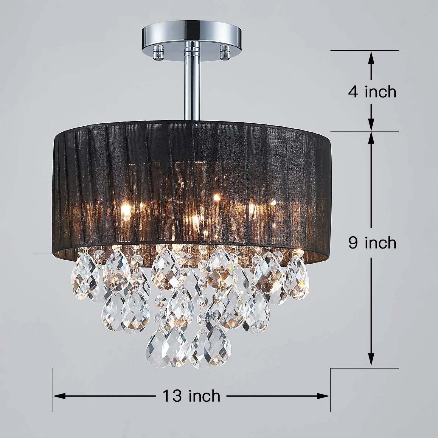 Saint Mossi 33 cm chromowany nowoczesny kryształowy żyrandol K9 oświetlenie LED 3-światło sufitowe oprawa oświetleniowa lampa wisząca do jadalni łazienki kropla deszczu oprawa oświetleniowa