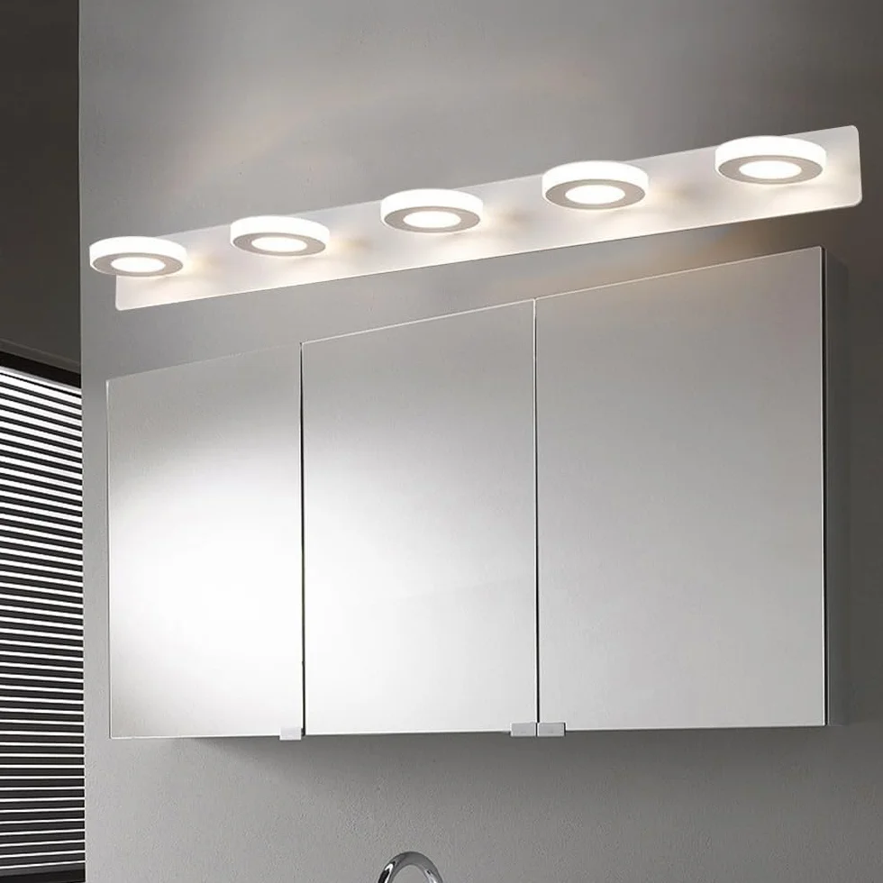 Lampa ścienna LED do lustra łazienkowego 25 W, obrotowa, 3 regulowane temperatury barwowe, oświetlenie ścienne, oświetlenie lustra (5 świateł (25 w))