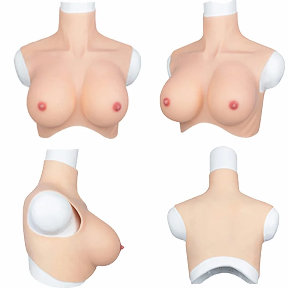 New 2nd Generation High Collar Silicone Chest C - G Cup Bielizna Crossdress Transvestiten Cosplay Dragqueen