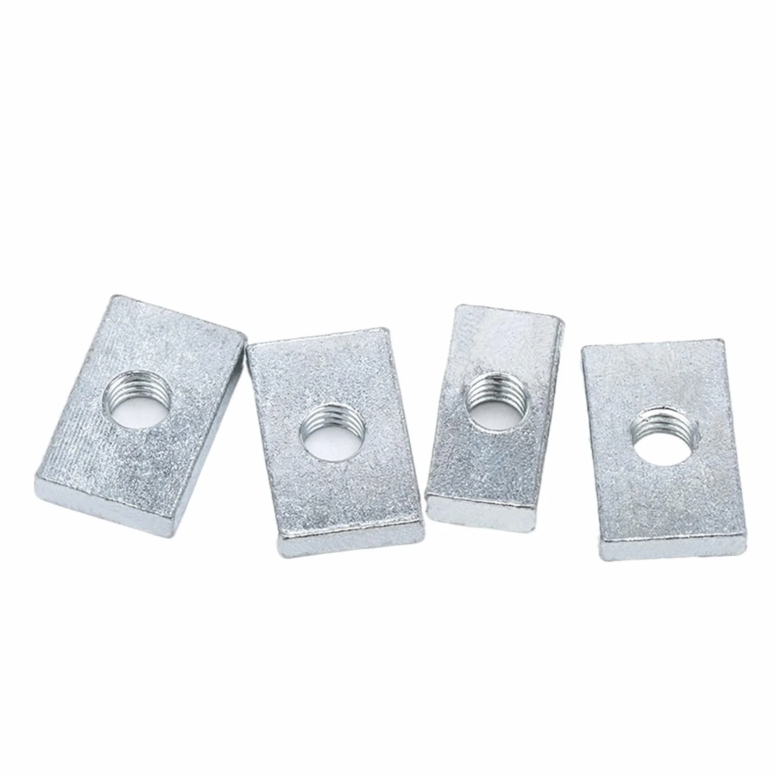 M3 M4 M5 M6 M8 Nakrętka kwadratowa Nakrętki prostokątne Cienkie nakrętki blokowe suwaka Ocynkowane akcesoria do profili aluminiowych ze stali węglowej (Color : 50pcs, Size : M6x20x12x4mm)