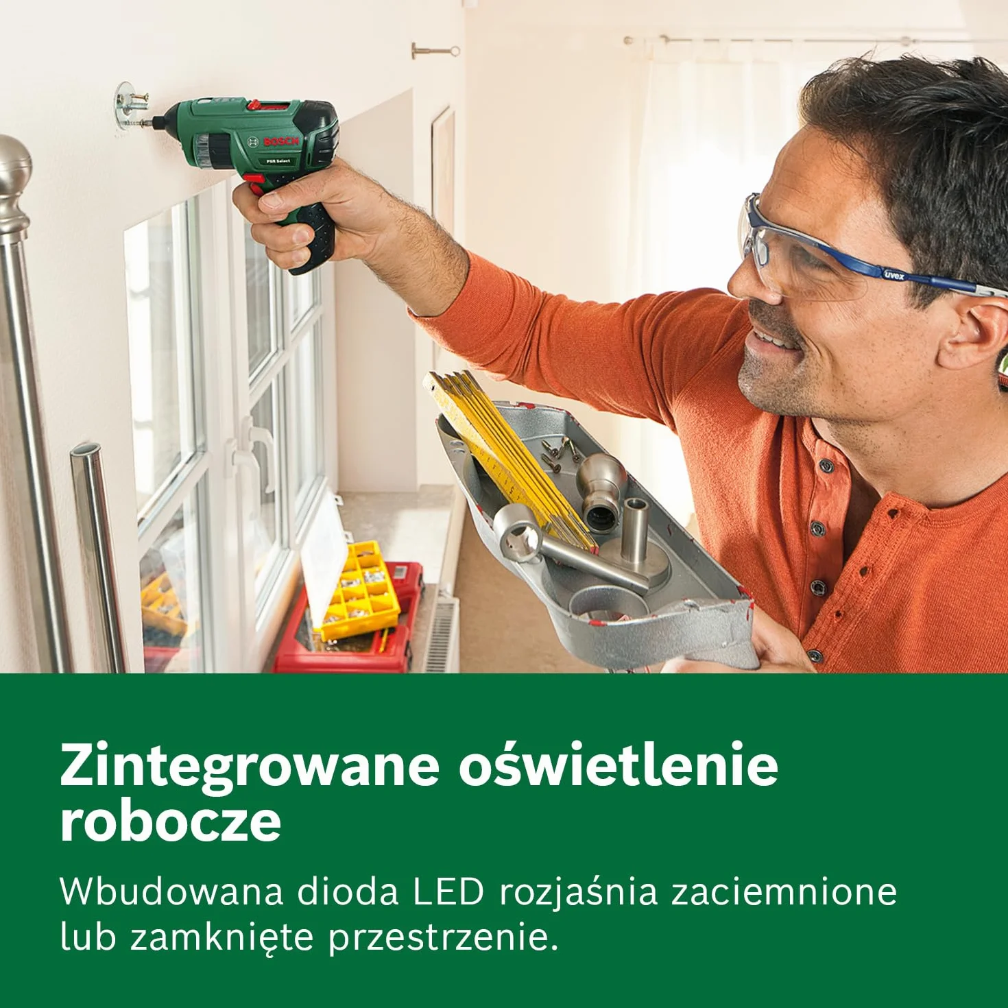 Bosch PSR SELECT Wkrętarka akumulatorowa (końcówki wkręcające, akumulator Compact Power BA 4 V, 2,0 Ah, opakowanie kartonowe)