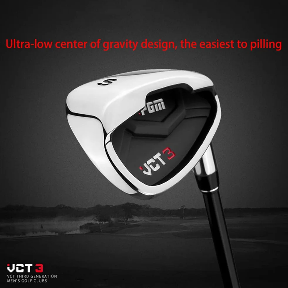 Męskie kluby golfowe VCT3 Iron #5/6/7/8/9/P/S praworęczny profesjonalny słupek ze stali nierdzewnej/trzon węglowy męski golf Putter Club (7-stalowy)