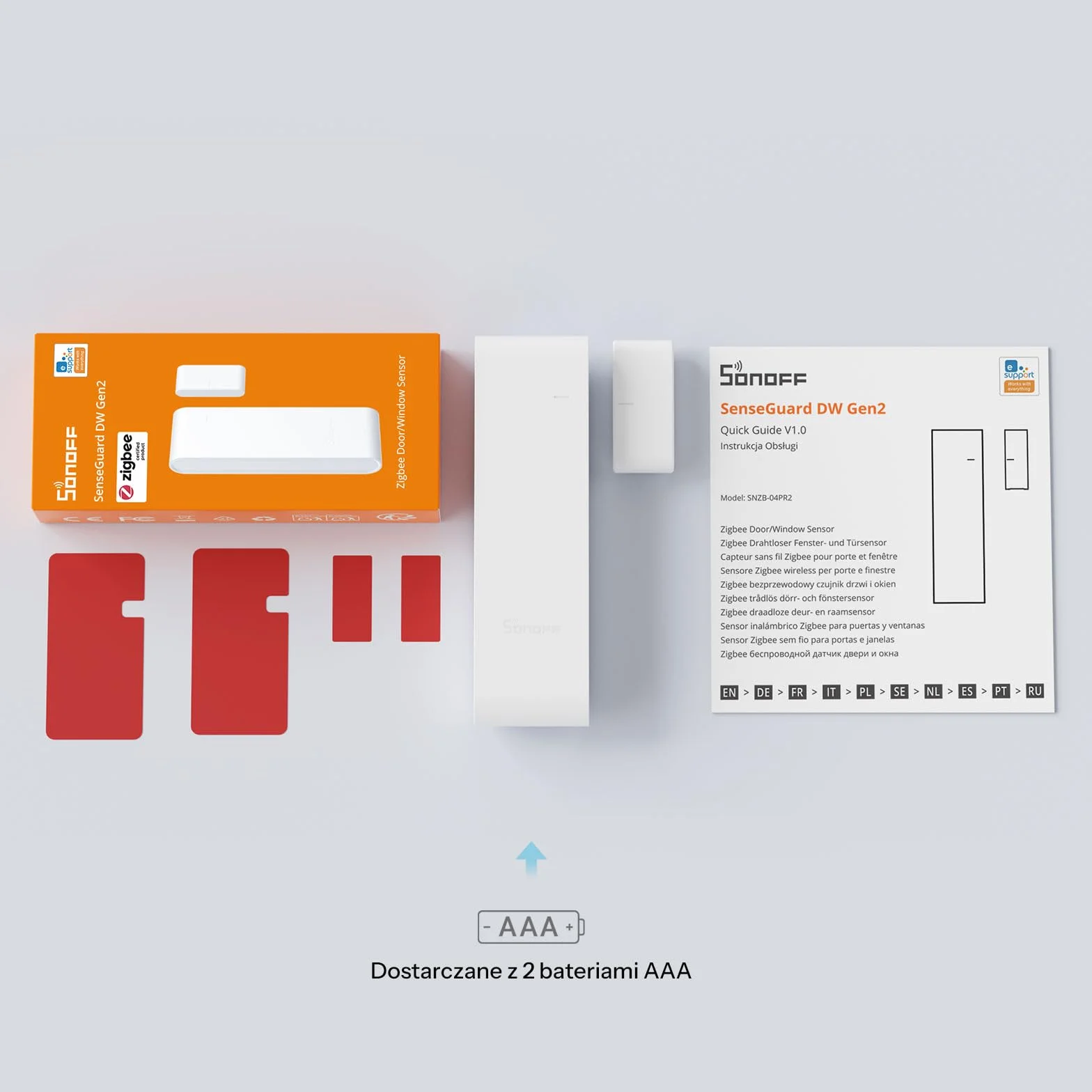 SONOFF SNZB-04PR2 czujnik okna Zigbee antysabotażowy kontakt okienny zestaw 4 szt.