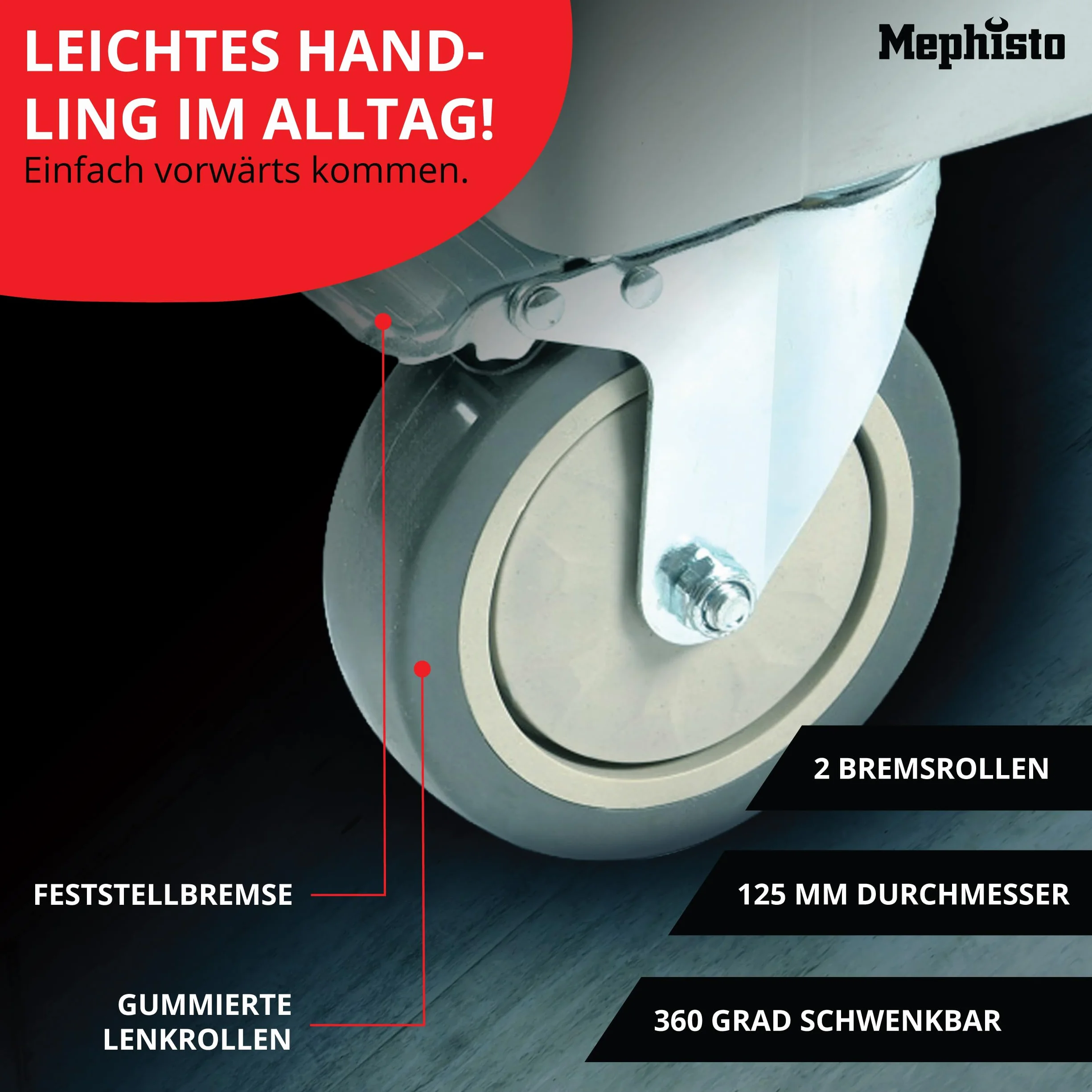 Mephisto Wózek narzędziowy z 8 szufladami z narzędziami, takimi jak klucze, grzechotka z pudełkiem na orzechy, klucz z łbem rury itp. w miękkich wkładach z zamkiem węglowym wypełnionymi szufladami