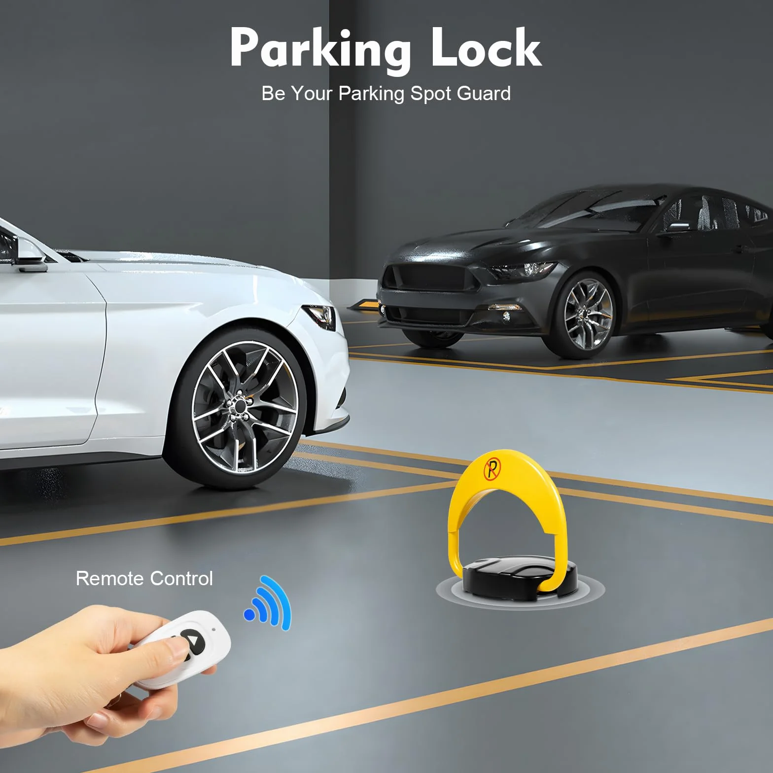 Elektryczna blokada parkingowa, 30 m, z pilotem zdalnego sterowania, automatyczna blokada parkowania, antykolizyjna, 180°, z 2 pilotami zdalnego sterowania, do zarządzania parkingiem w mieszkaniu
