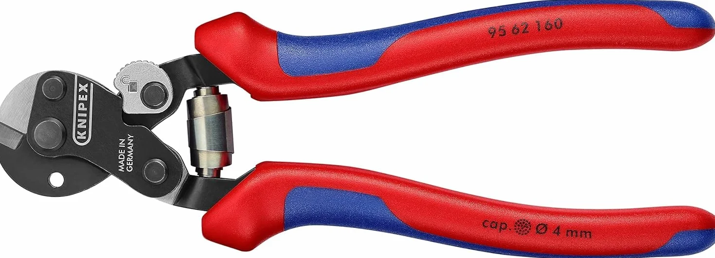 KNIPEX Nożyce do lin stalowych przeznaczone także do lin stalowych o dużej wytrzymałości z osłonkami wielokomponentowymi 160 mm, 95 62 160